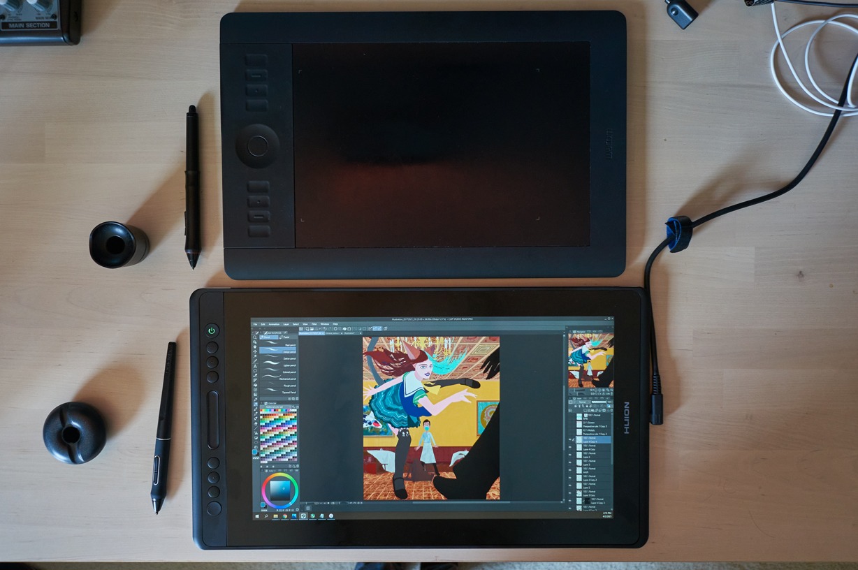 HUION Kamvas Pro 16 Drawing Tablet with Screen,120% sRGB, Touch Bar,15.6