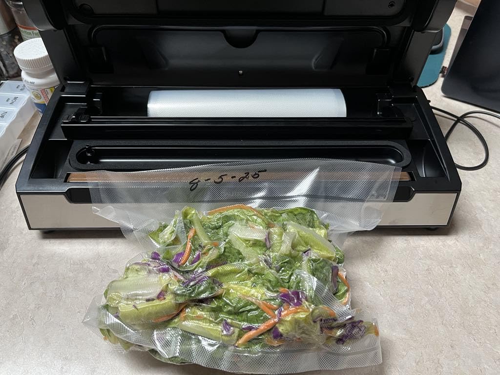Potane Precision Vacuum Machine, Pro Food Sealer with Built-in Cutter and Bag Storage(Up to 20 Feet Length), Both Auto Manual Options, 2 Modes, Includes 2 Bag Rolls 11