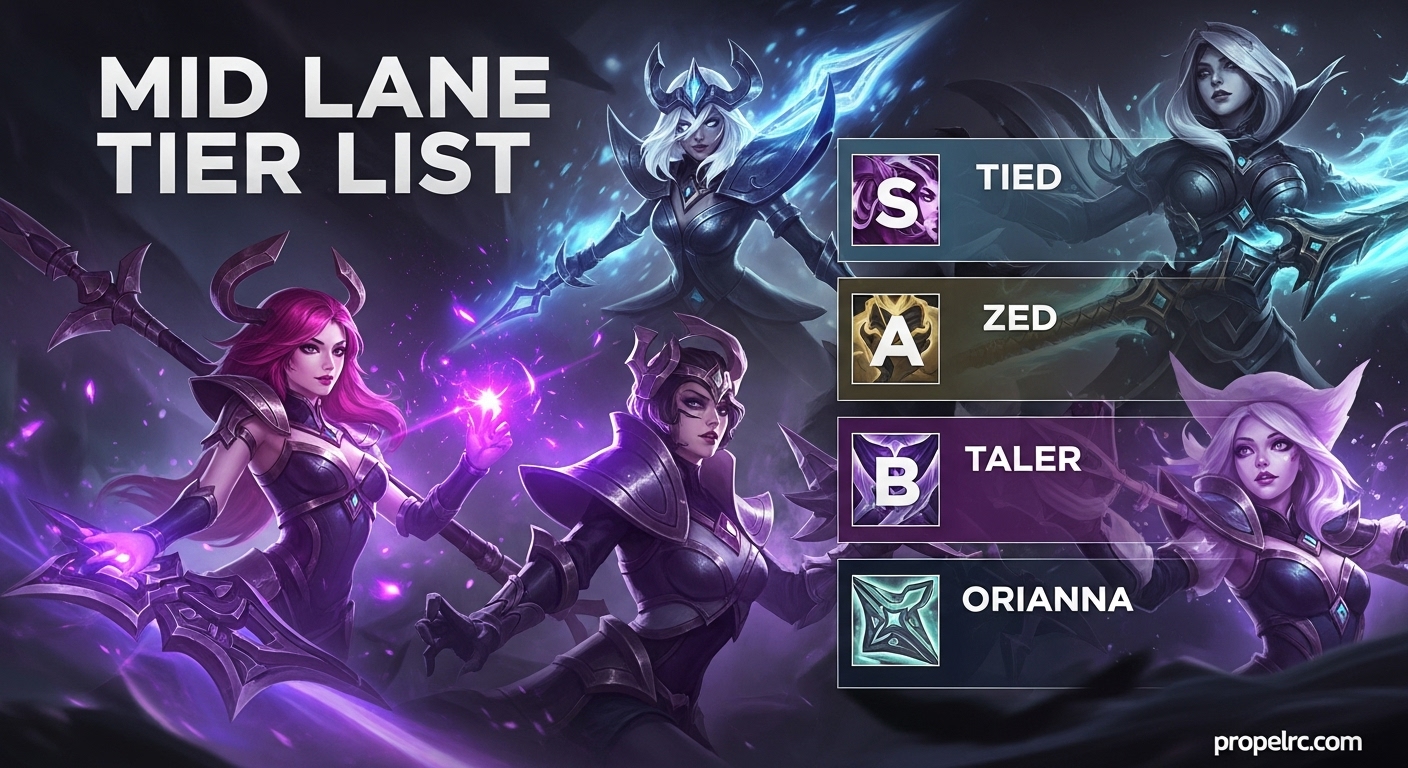Mid Lane Tier List (August 2026): S+ to D-Tier Rankings & Stats