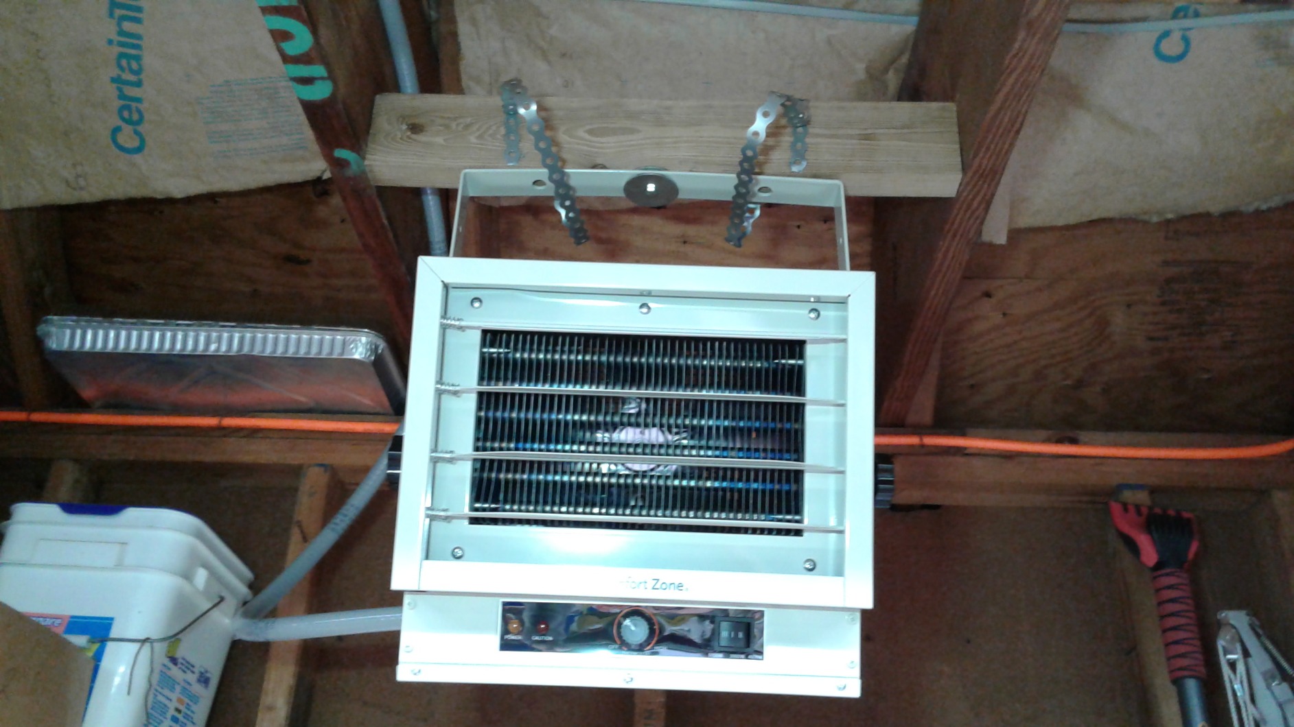 Comfort Zone 5000W Ceiling Mounted Garage Heater - 240V Electric Shop Heater with 3 Heat Settings, Overheat Protection, Indoor Use, ETL Listed, Grey customer photo 2