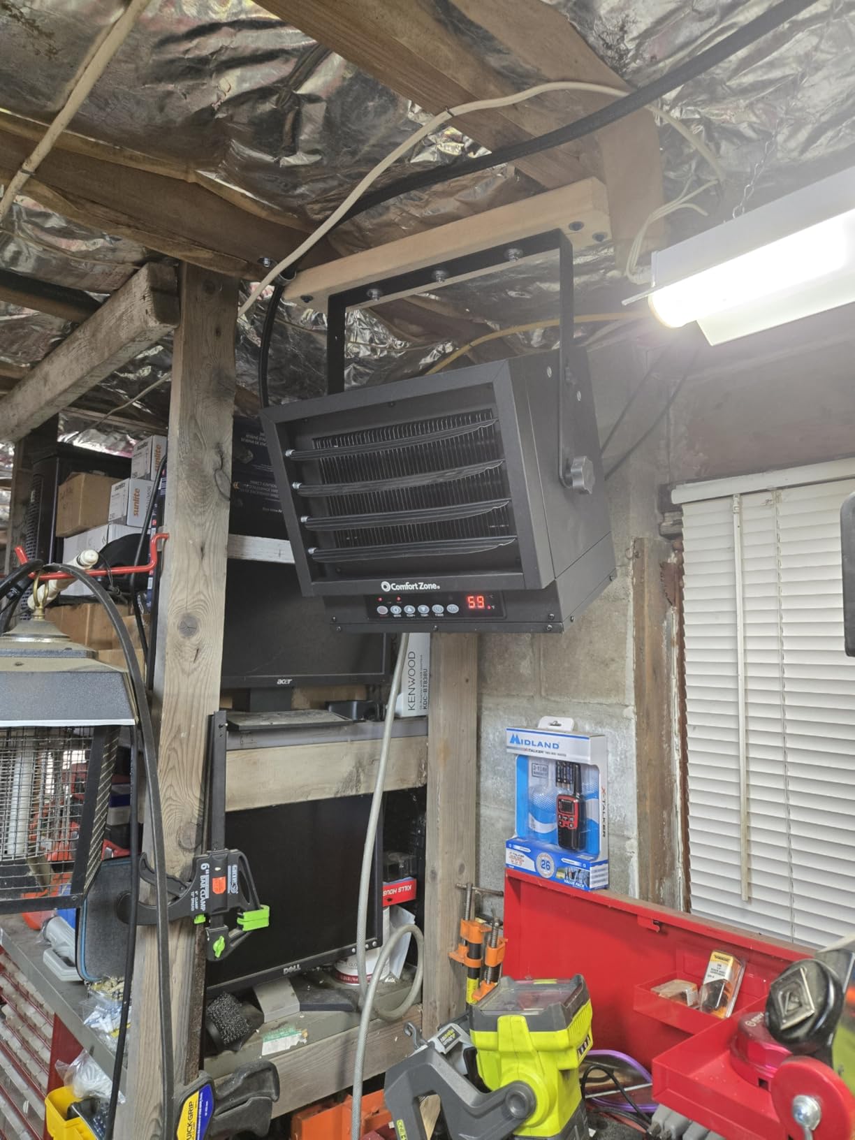 Comfort Zone Hard-Wired Ceiling Mount Garage Space Heater with Remote, 7,500 Watt, 240 Volt, Fan-Forced, Overheat Protection, Digital Thermostat, 12-Hour Timer, Ideal for Garage & Workshop, CZ230ER customer photo 1