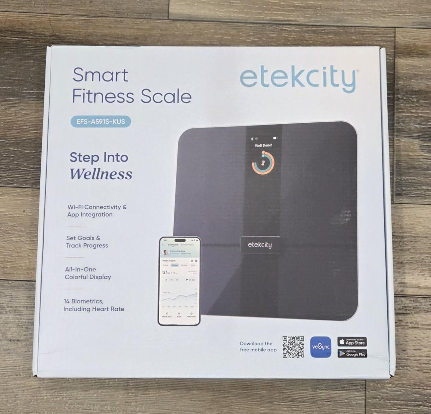 Etekcity FSA&HSA Eligible Smart Scale for Body Weight Fat, Digital Weighing Machine for Accurate BMI Muscle Mass Composition, Apple Health Compatible Fitness Equipment,TFT, Tempered Glass,Black customer photo 1