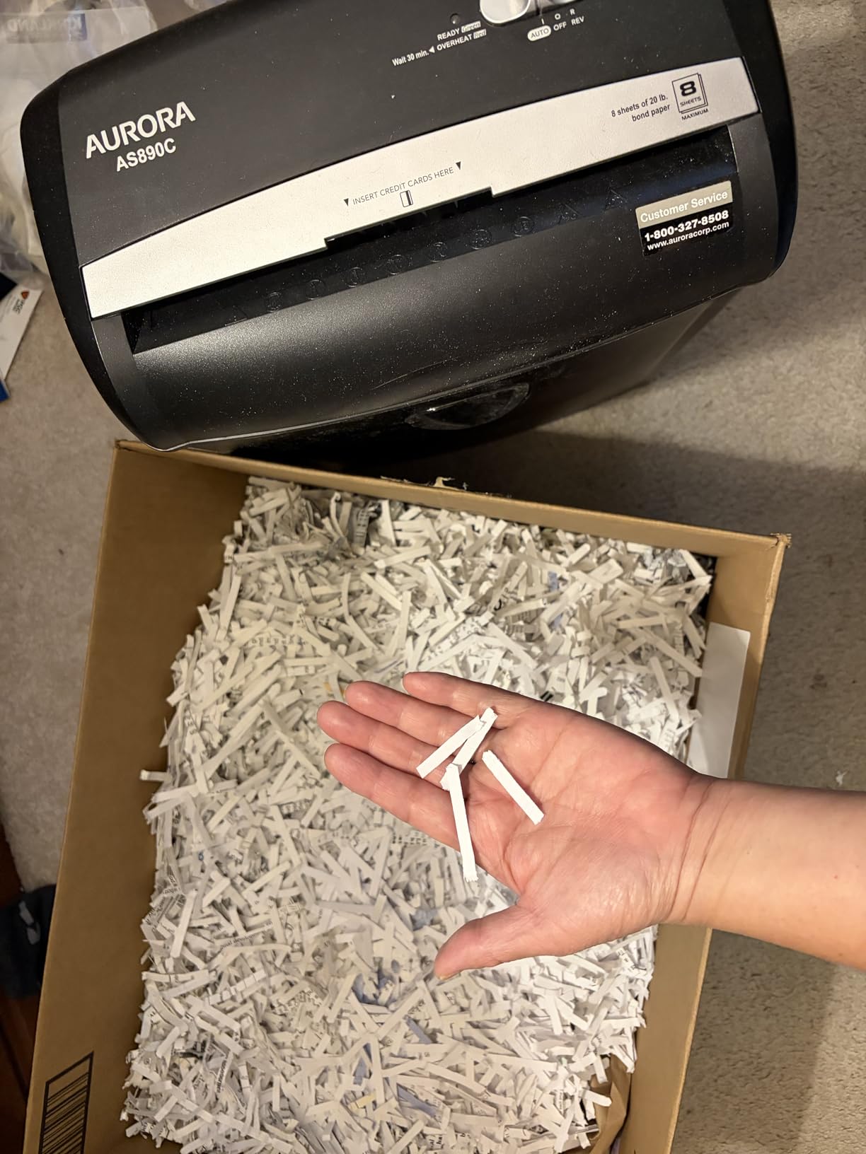 Aurora AS890C 8-Sheet Cross-Cut Paper/Credit Card Shredder with Basket customer photo 1
