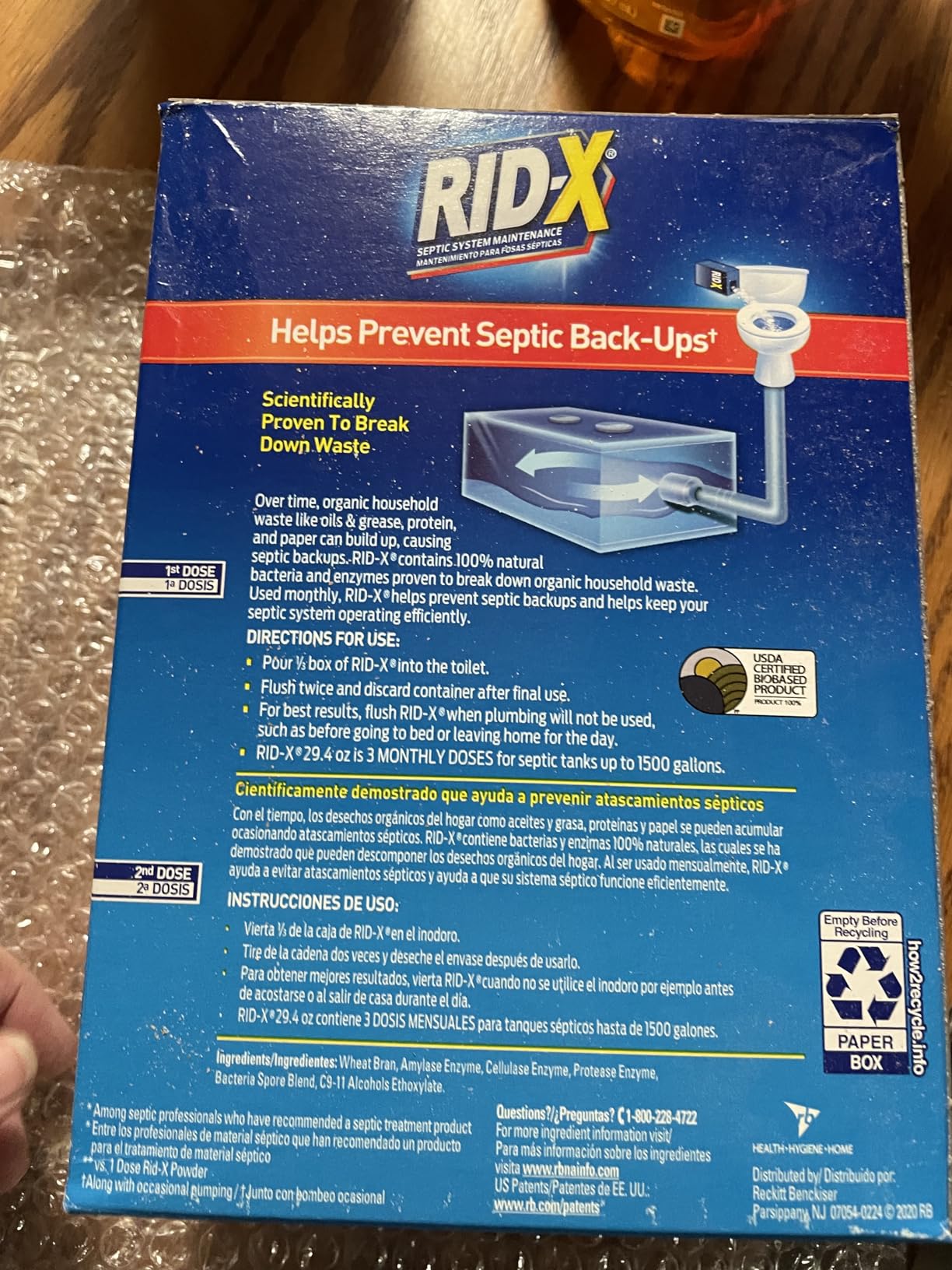 RID-X Septic Tank Treatment Powder - 3 Month Supply, Dual Action Enzymes and Bacteria to Break Down Waste & Prevent Backups customer photo 2