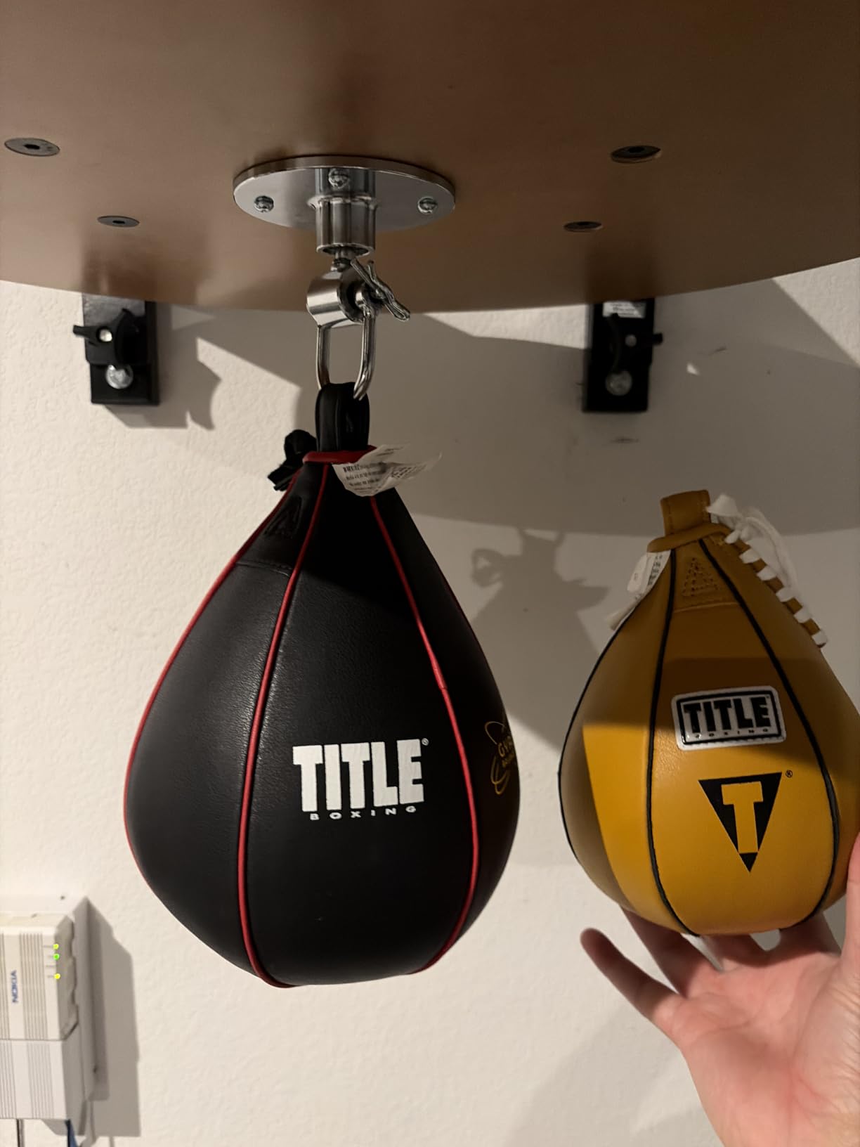 TITLE Boxing Gyro Balanced Leather Speed Bag customer photo 2