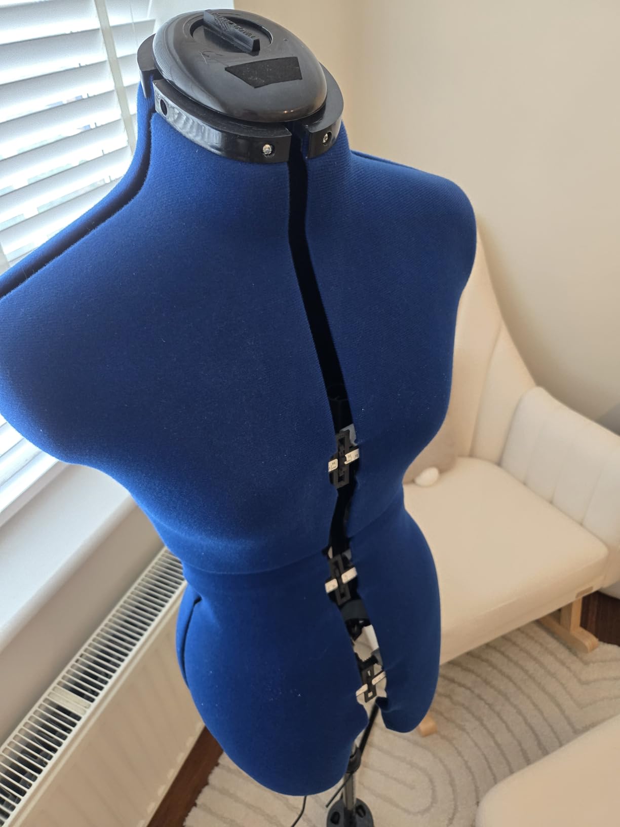 Adjustoform Sew Deluxe FG373 Adjustable Dress & Pants Form Sapphire M-L (US Dress Size 10-16) 8 Part Female Sewing Mannequin + Pin Grip Hem Marker customer photo 1