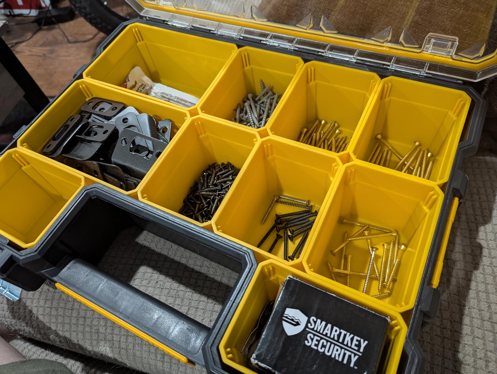 DEWALT Small Parts Organizer, Hardware Storage Box with Removable Dividers, 10-Compartment (DWST14825) customer photo 1