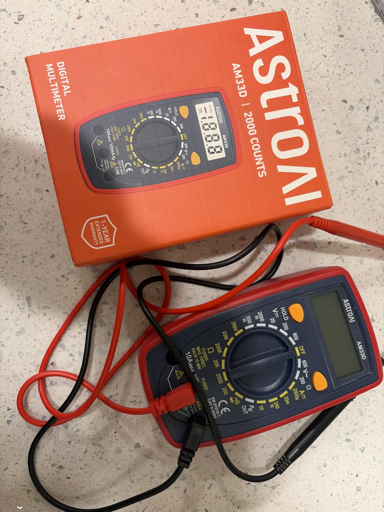 AstroAI Digital Multimeter Tester 2000 Counts with DC AC Voltmeter and Ohm Volt Amp Meter; Measures Voltage, Current, Resistance, Continuity and Diode, Blue customer photo 1