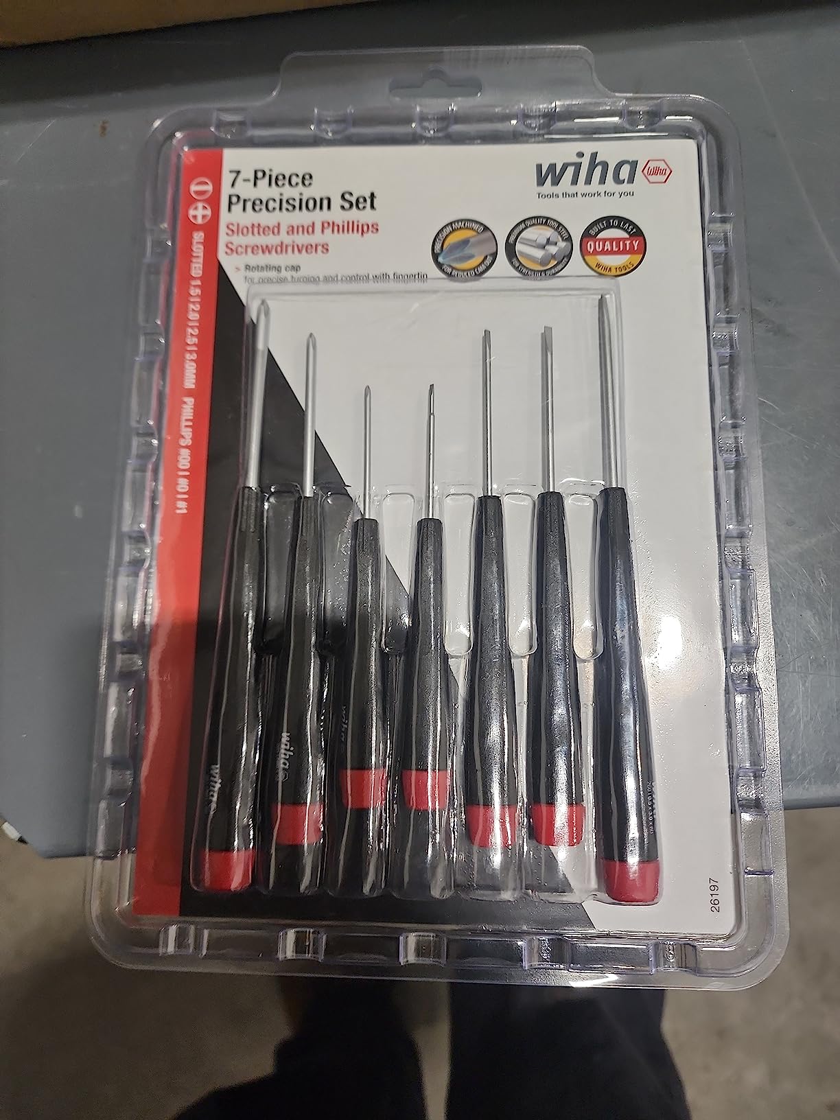 Wiha 26197 Precision Screwdriver Set, 7-Piece Mini Slotted & Phillips, PicoFinish Handles customer photo 2