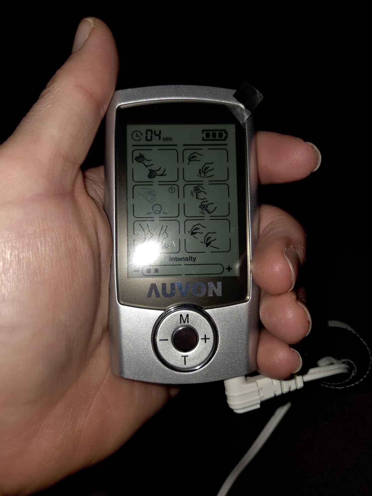 AUVON Rechargeable TENS Unit Muscle Stimulator, 24 Modes 4th Gen TENS Machine with 8pcs 2
