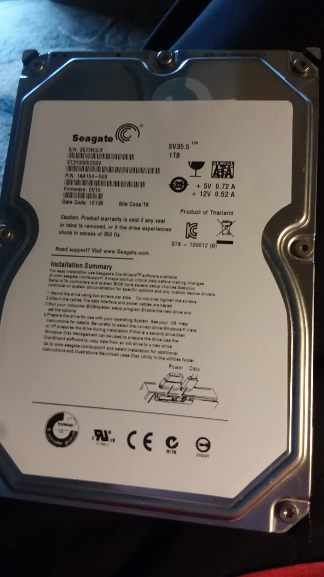 Western Digital 4TB WD Purple Surveillance Internal Hard Drive HDD - 5400 RPM, SATA 6 Gb/s, 64 MB Cache, 3.5