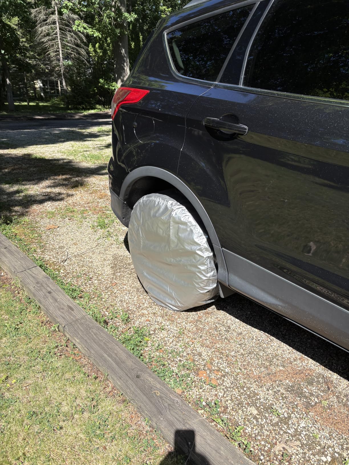 Explore Land Tire Covers 2 Pack - Tough Tire Wheel Protector for Truck, SUV, Trailer, Camper, RV - Universal Fits Tire Diameters 26-28.75 inches, Charcoal customer photo 2