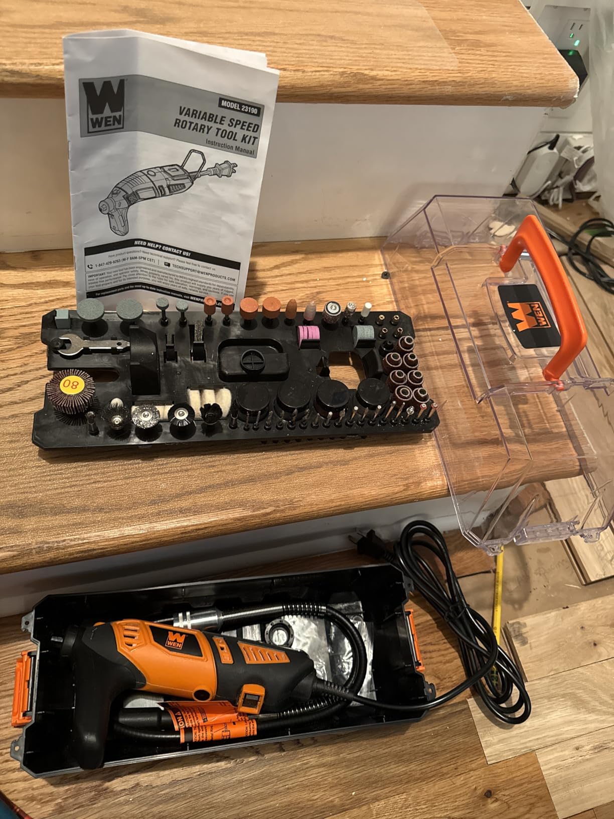 WEN 23190 1.3-Amp Variable Speed Steady-Grip Rotary Tool with 190-Piece Accessory Kit, Flex Shaft, and Carrying Case customer photo 1