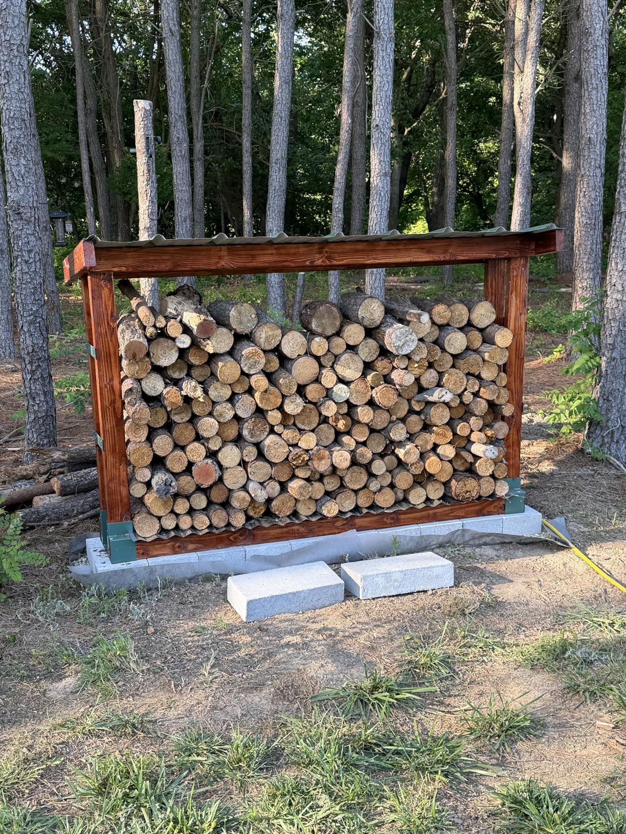 MOFEEZ Outdoor Firewood Log Storage Rack Bracket Kit, Fireplace Wood Storage Holder - Adjustable to Any Length customer photo 2