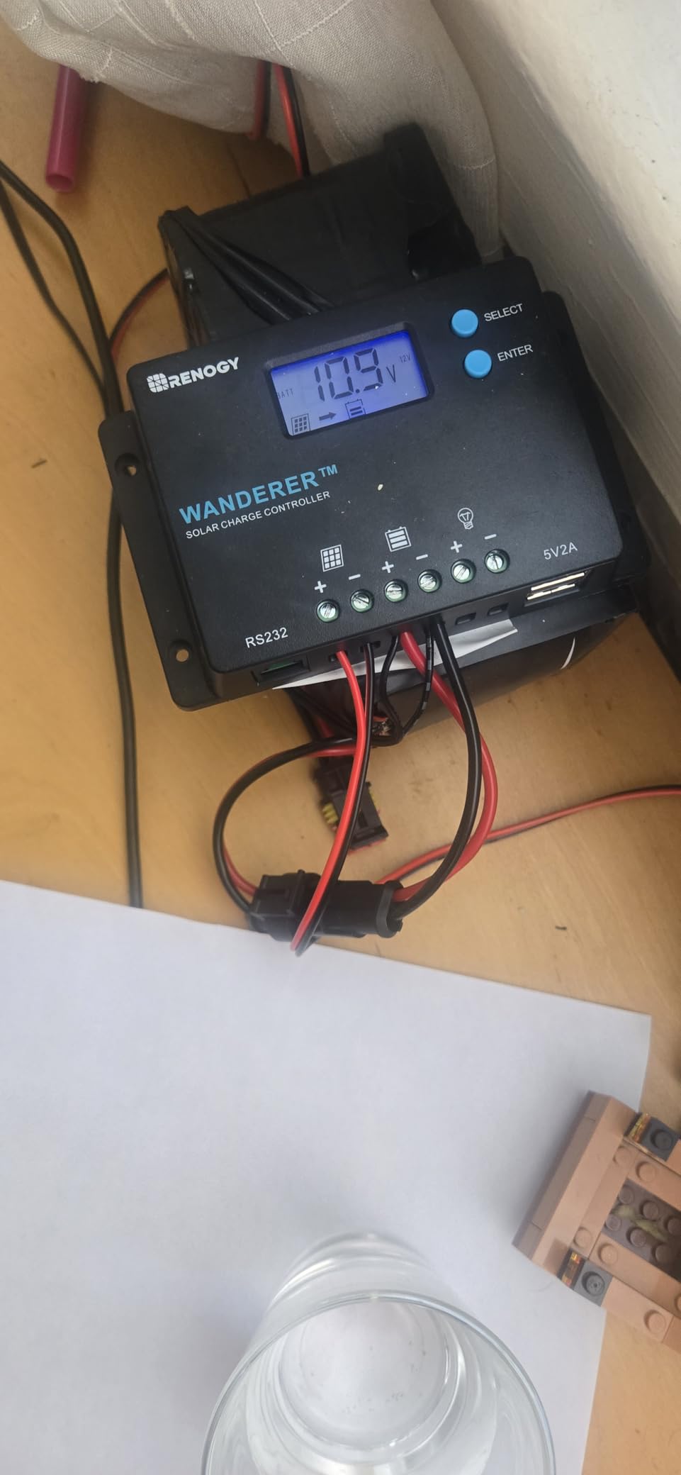 Renogy 10 Amp 12V/24V PWM Negative Ground Solar Charge Controller Compact Design w/LCD Display for AGM, Gel, Flooded and Lithium Battery, Wanderer 10A customer photo 1