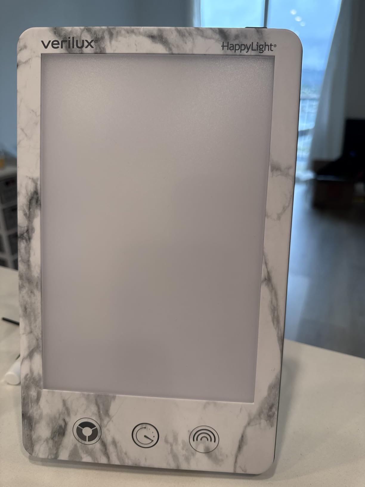 Verilux HappyLight Luxe - Light Therapy Lamp with 10,000 Lux, UV-Free, LED Bright White Light with Adjustable Brightness, Color, Countdown Timer, & Stand customer photo 2