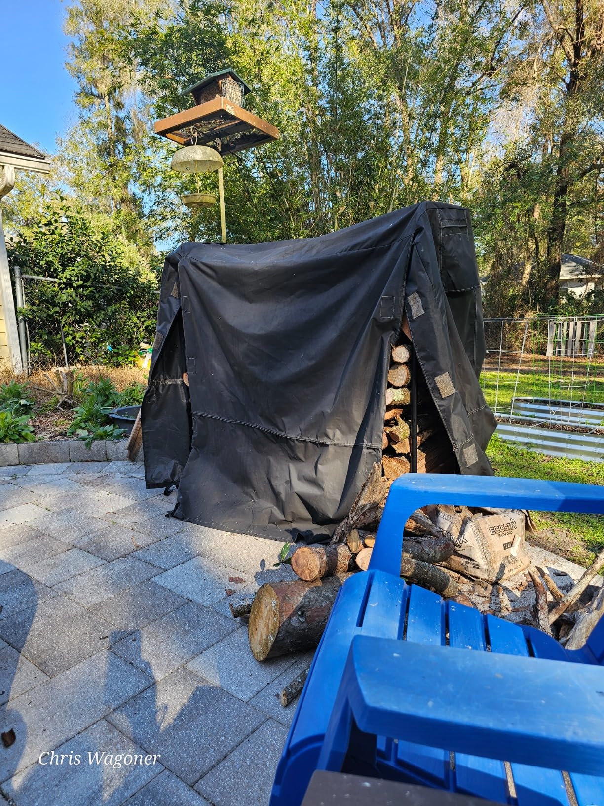 Himal 4ft Firewood Log Rack Cover Outdoor Waterproof, Black - Heavy Duty 600D Oxford Weather Resistant Fire Wood Storage Rack Cover with Buckle and Hook Loop Tape (Rack not Included) customer photo 1