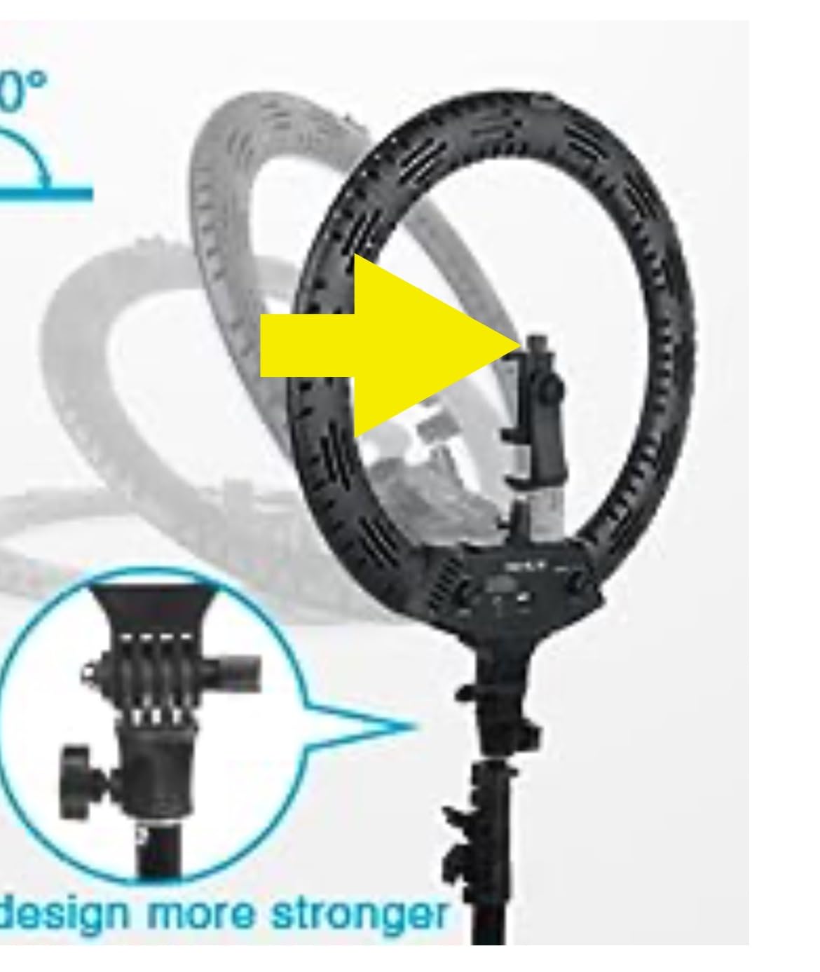 Ring Light 18 Inch LED Ringlight Kit with 73 inch Tripod Stand with Phone Holder Adjustable 3200-6000k Color Temperature Circle MUA Lighting for Camera for Vlog, Makeup,Youtobe, Video Shooting, Selfie customer photo 1