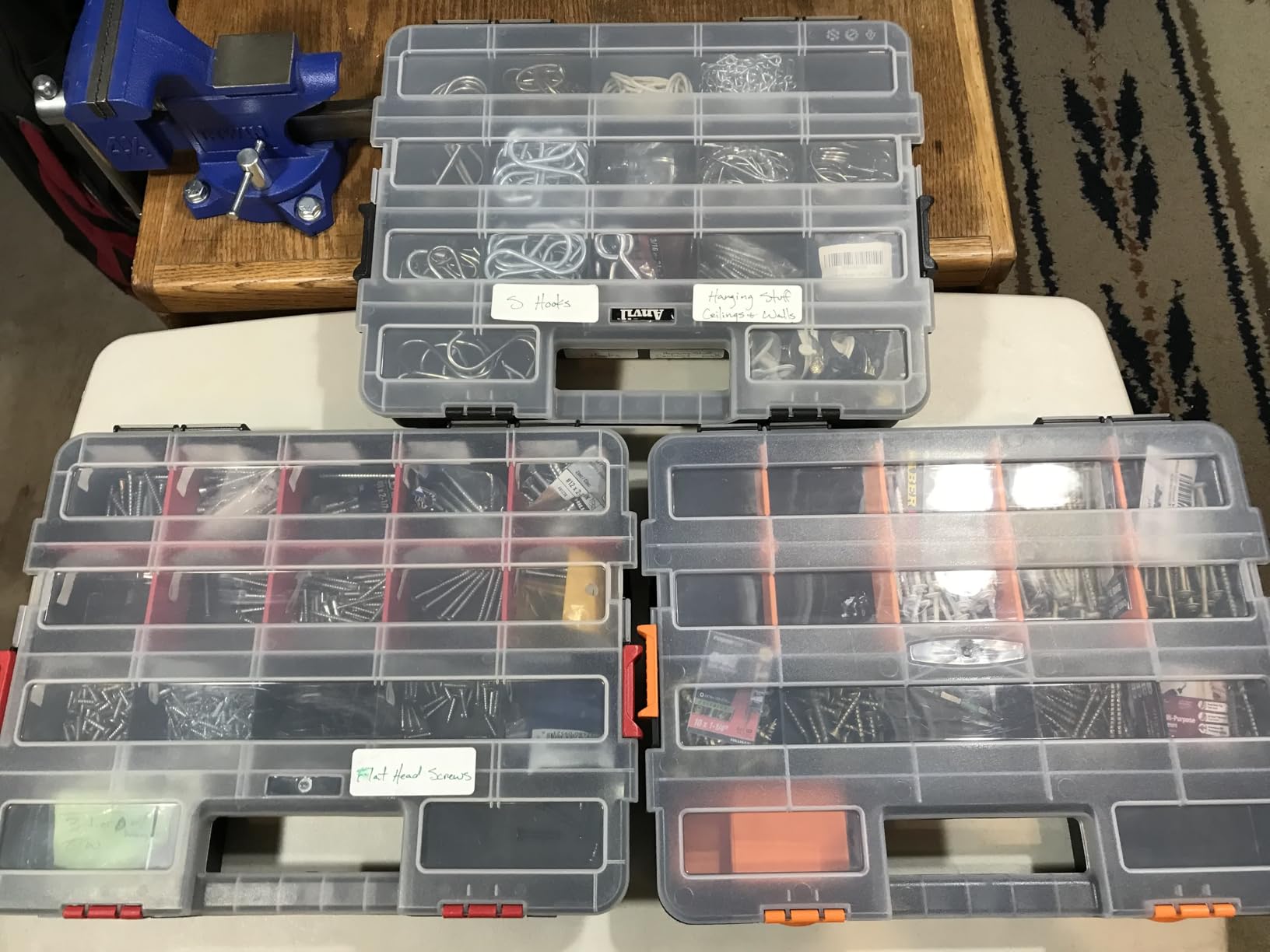 CASOMAN Hardware & Parts Organizers, 4 Piece Set Toolbox, Compartment Small Parts Organizer customer photo 1