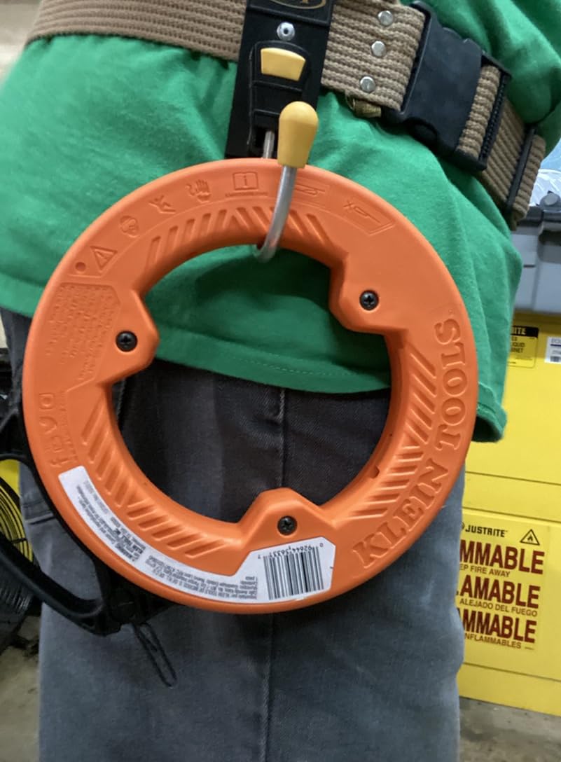 Klein Tools 56331 50-Foot Electrical Fish Tape, Steel Wire Puller with Double Loop Tip, Optimized Housing and Handle, 1/8-Inch customer photo 1