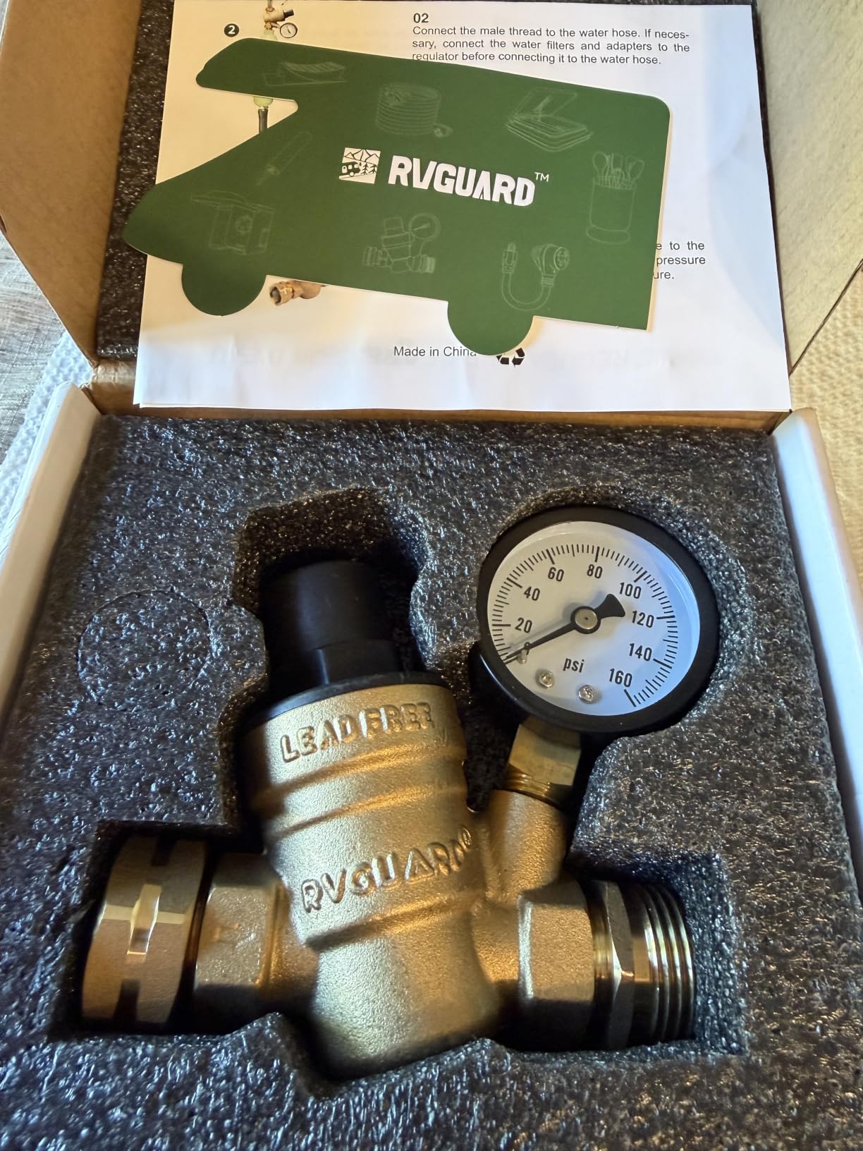 RVGUARD RV Water Pressure Regulator Valve - CSA Approved, Lead-Free Brass, Adjustable Water Pressure Reducer with Gauge, Inlet Screen Filter for RV Camper Travel Trailer customer photo 1