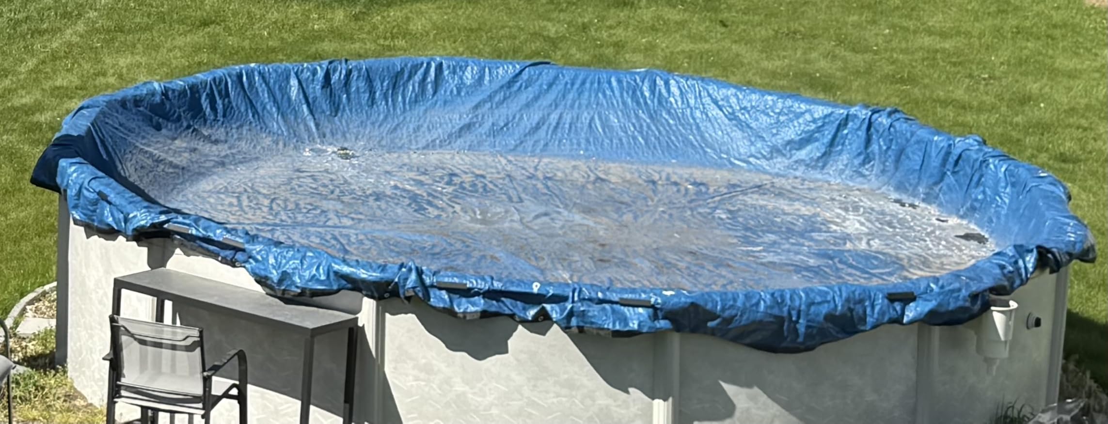 Winter Pool Cover 24 ft Round for Above Ground | Extra Thick & Durable Above-Ground Pool Cover | Sapphire Series of Premium Cold- and UV-Resistant Pool Cover | by Yankee Pool Pillow customer photo 1