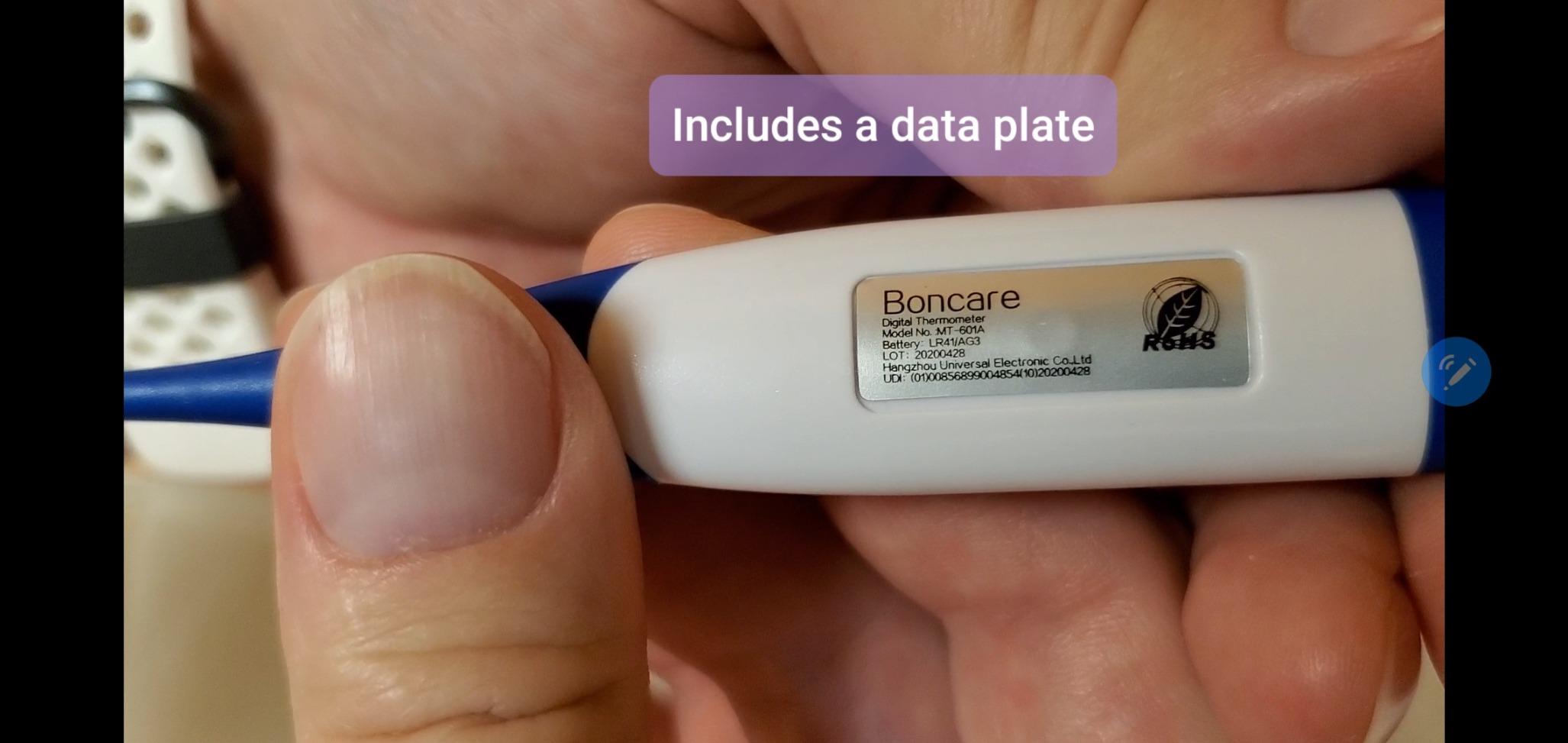 Boncare Digital Thermometer for Adults, Kids & Babies, Dark Blue | Accurate & Safe Oral and Rectal Thermometer with 10-Second Reading and Fever Alarm customer photo 2