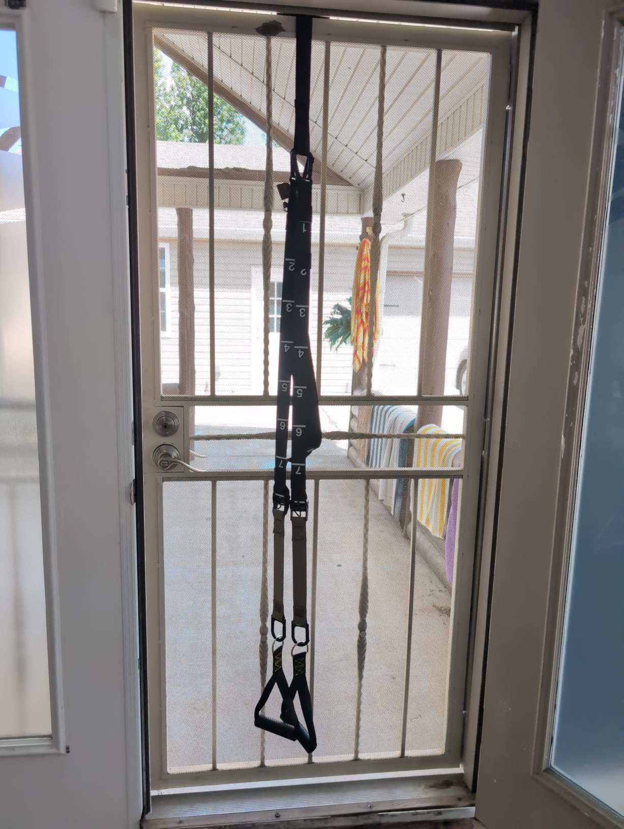Suspension Trainer, Bodyweight Training Straps for Full Body Workouts at Home, Includes Door Anchor, Extension Arms and Advanced Foot Straps. Green customer photo 1
