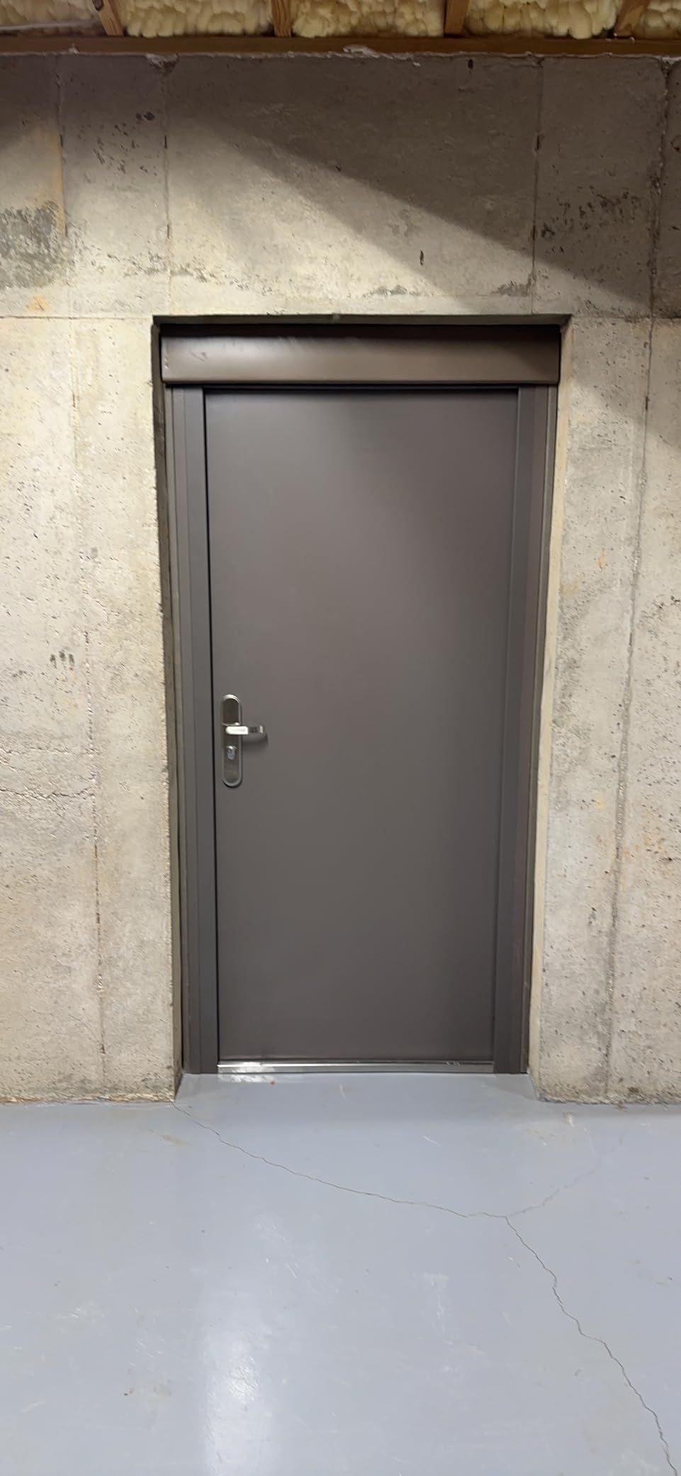 VIZ-PRO Quick Mount Steel Security Door with Frame and Hardware, Gray Right Side-Hinged Outward, 43 5/16