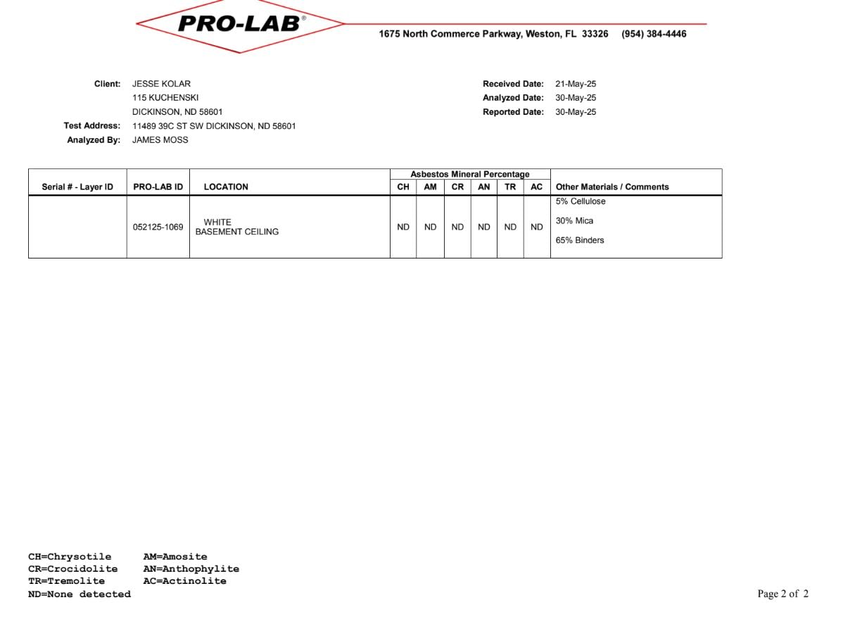 PRO-LAB Asbestos Test Kit - You Collect 2 Samples, We Analyze Them. Emailed Results Within 1 Week (5 Business Days) Includes Return Mailer and Expert Consultation. Lab Fee Included customer photo 1
