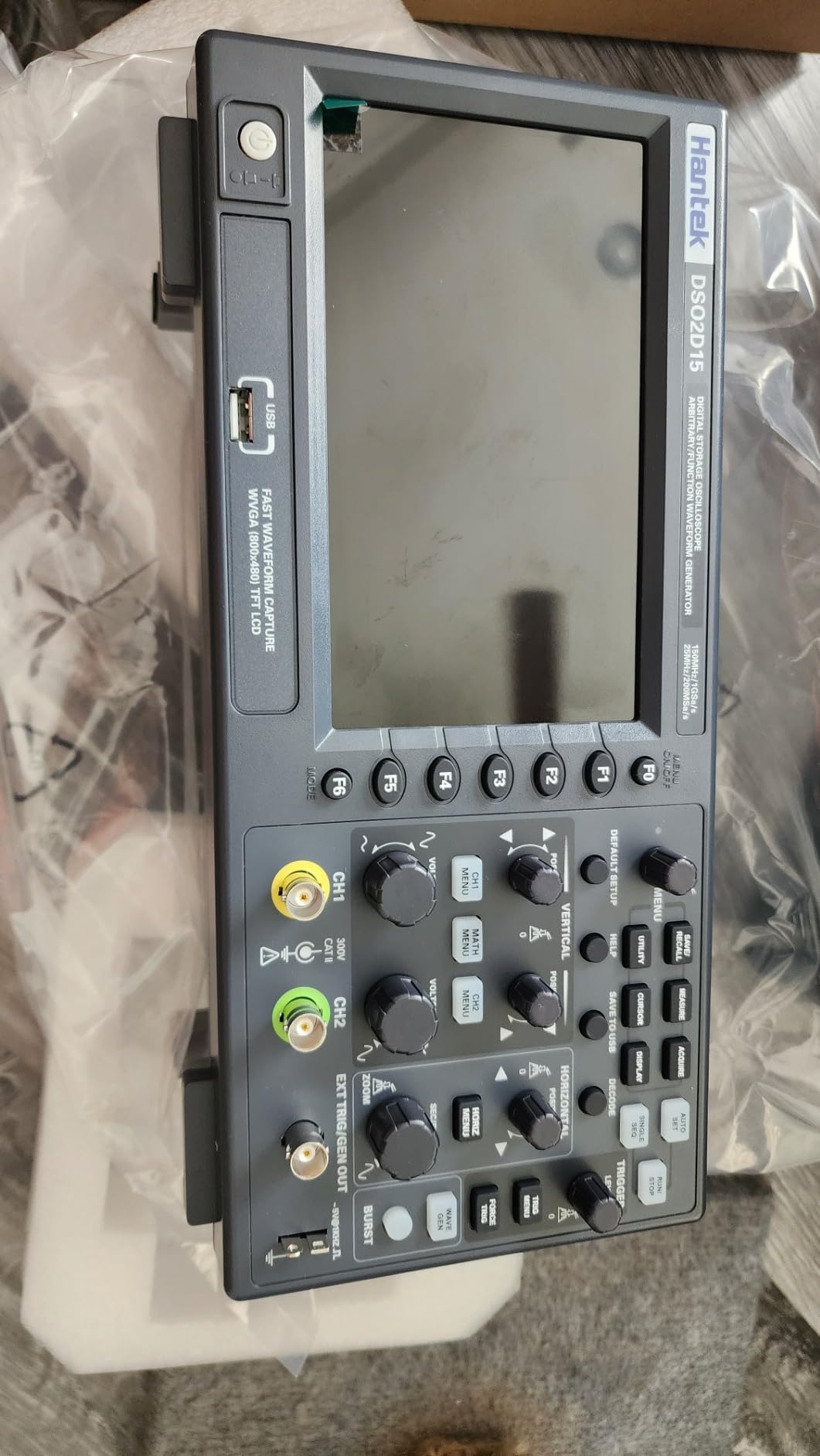 Hantek DSO2D15 Digital Storage Lab Oscilloscopes 150MHz Bandwidth 2CH Dual Channel 1GSa/s 8M Memory Depth with 1CH Waveform Generator with High Voltage Probe customer photo 2