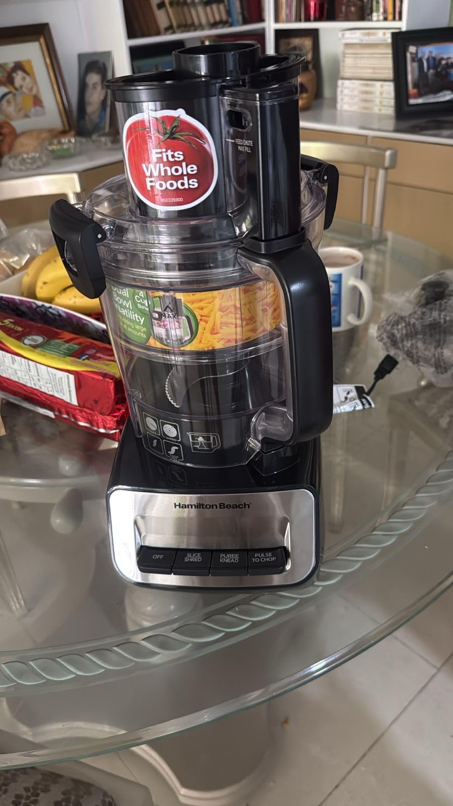 Hamilton Beach Stack & Snap 14 Cup Food Processor and Vegetable Chopper | Dishwasher Safe Stainless Steel Blades | 3-Speed 500 Watt Motor | Includes 4-Cup Mini Food Processor Bowl | Black | 70585 customer photo 2
