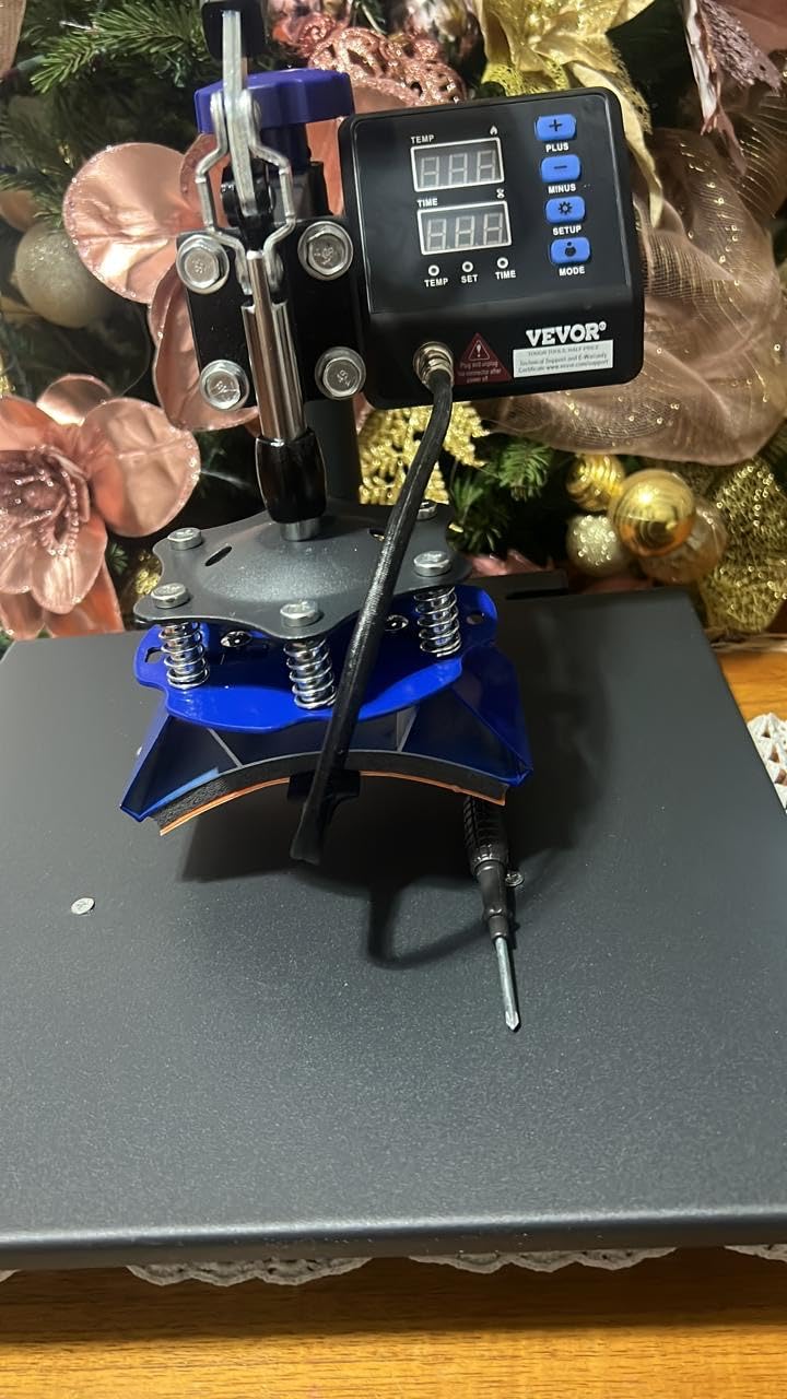 VEVOR 8 in 1 Heat Press Machine 15x15 Inch, 360 Swing Away Shirt Press Machine - Digital Professional Heat Transfer Tshirt Press Machine, Sublimation Heat Press for T Shirts Hat Cap Mug Plate, Blue customer photo 2