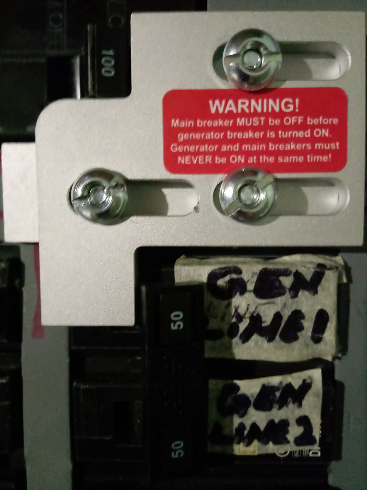Generator Interlock Kit Compatible with Square D QO & Homeline Indoor or Outdoor 100 or 125 amp Panels, 3/4 Inch Spacing between main and branch breaker customer photo 1