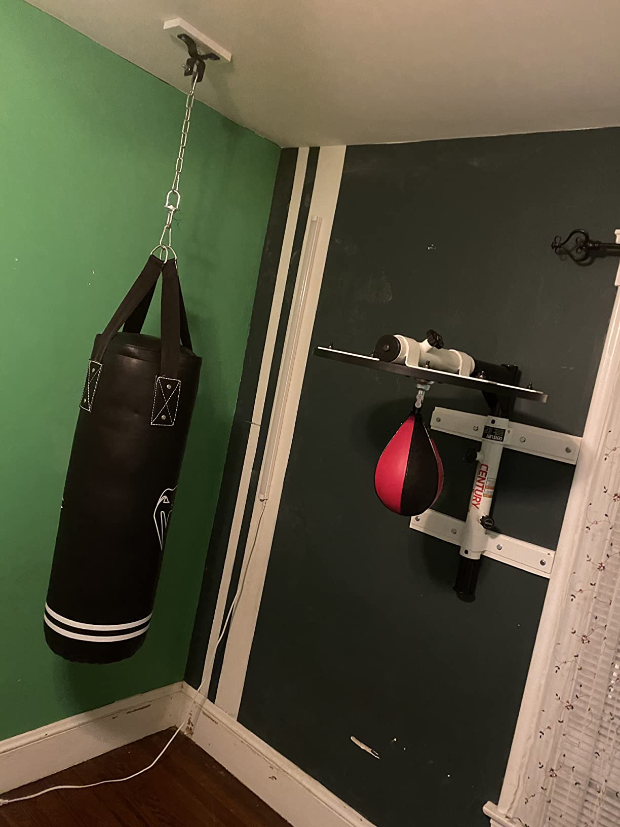 Century Martial Arts Fold-Away Wall Mount Speed Bag Platform with Bag | 6 Adjustable Heights, Space-Saving customer photo 2