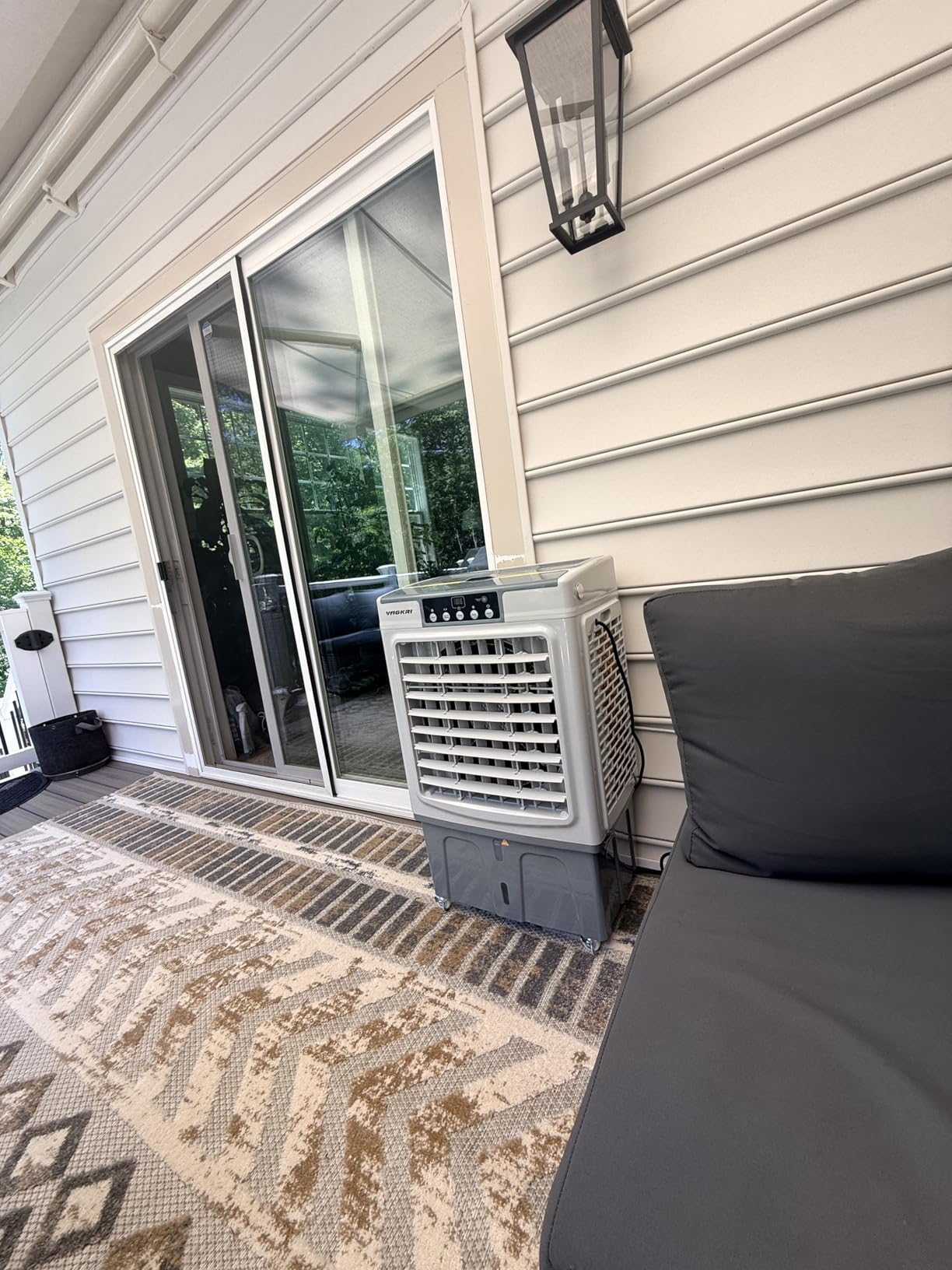 VAGKRI Swamp Cooler, 2100CFM Evaporative Air Cooler with 8 Gal Water Tank | 120°Oscillation Air Cooler with 3 Modes & Wind Speeds, 24H Timer, Auto Fill Cooling Fan for Patio Garage Commercial Use customer photo 1