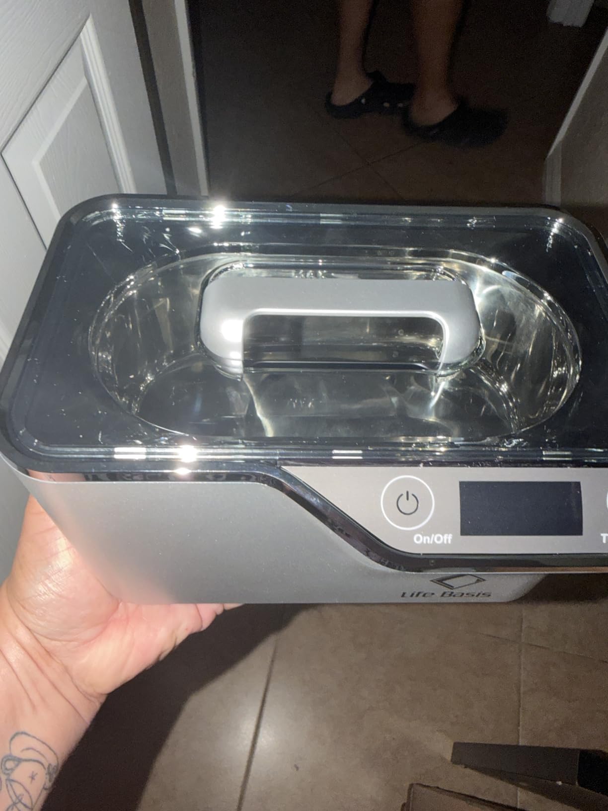 LifeBasis Ultrasonic Cleaner, Professional 45kHz Ultrasonic Jewelry Cleaner 20 Ounces (600ML) with Digital Timer, Watch Holder Ultrasonic Glasses Cleaner for Rings, Coins, Watches, Dentures, Silver customer photo 1