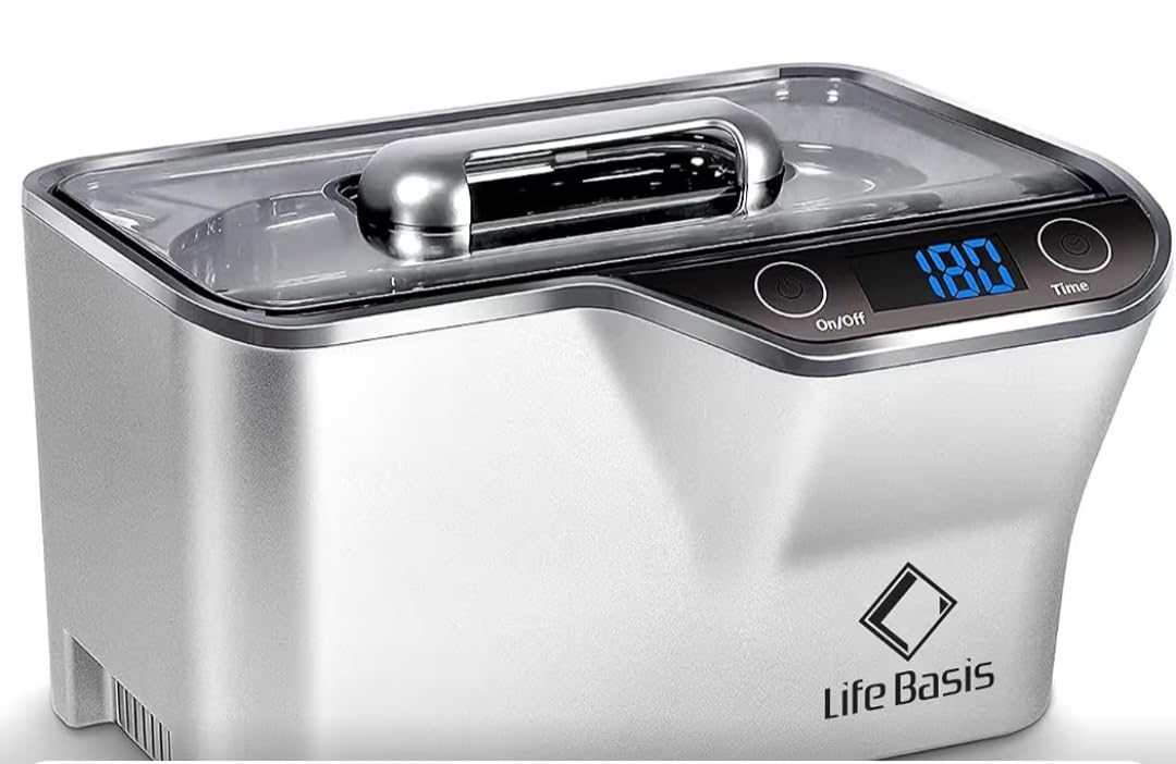 LifeBasis Ultrasonic Cleaner, Professional 45kHz Ultrasonic Jewelry Cleaner 20 Ounces (600ML) with Digital Timer, Watch Holder Ultrasonic Glasses Cleaner for Rings, Coins, Watches, Dentures, Silver customer photo 2