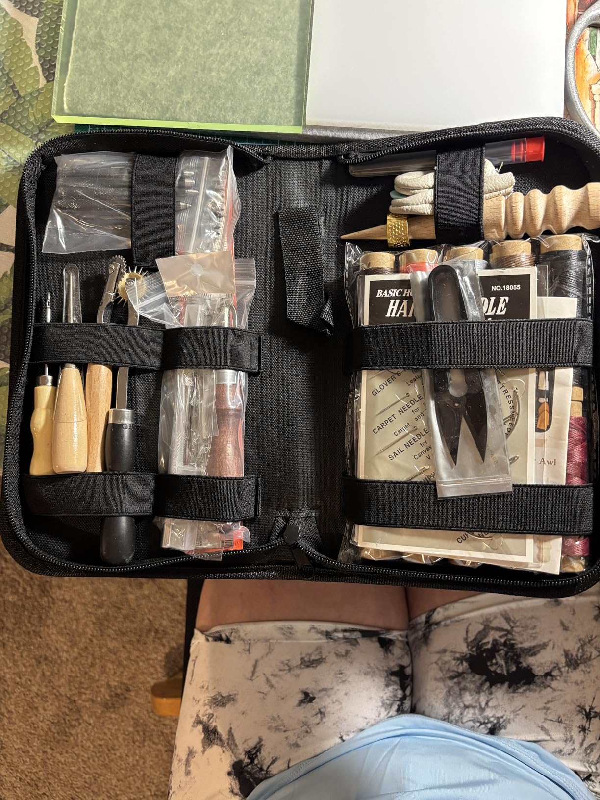 PLANTIONAL Leather Working Tools for Beginners: Professional Leather Craft Kit with Waxed Thread Groover Awl Stitching Punch for Leathercraft Adults Gifts customer photo 2