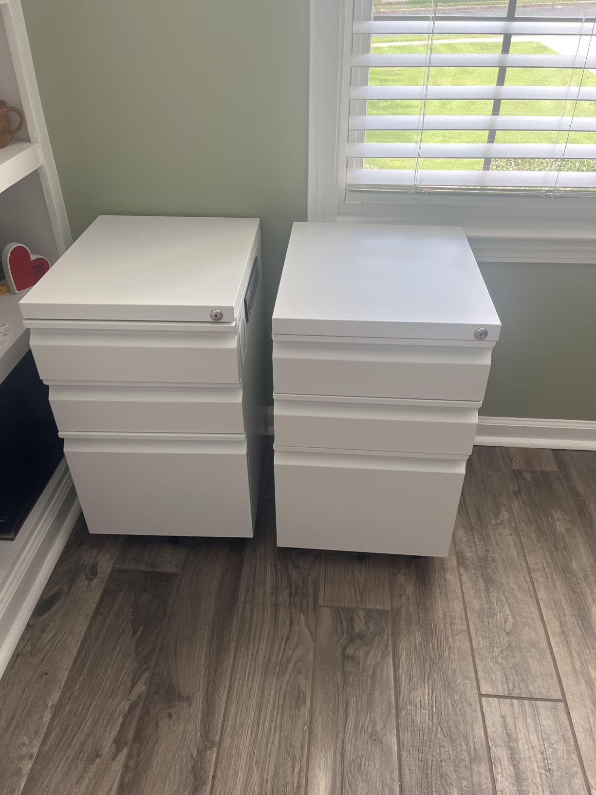 3 Drawer Mobile File Cabinet with Lock, Under Desk Metal Filing Cabinets for Home Office Organizer Letters/Legal/A4 (Fully Assembled-Black) customer photo 1