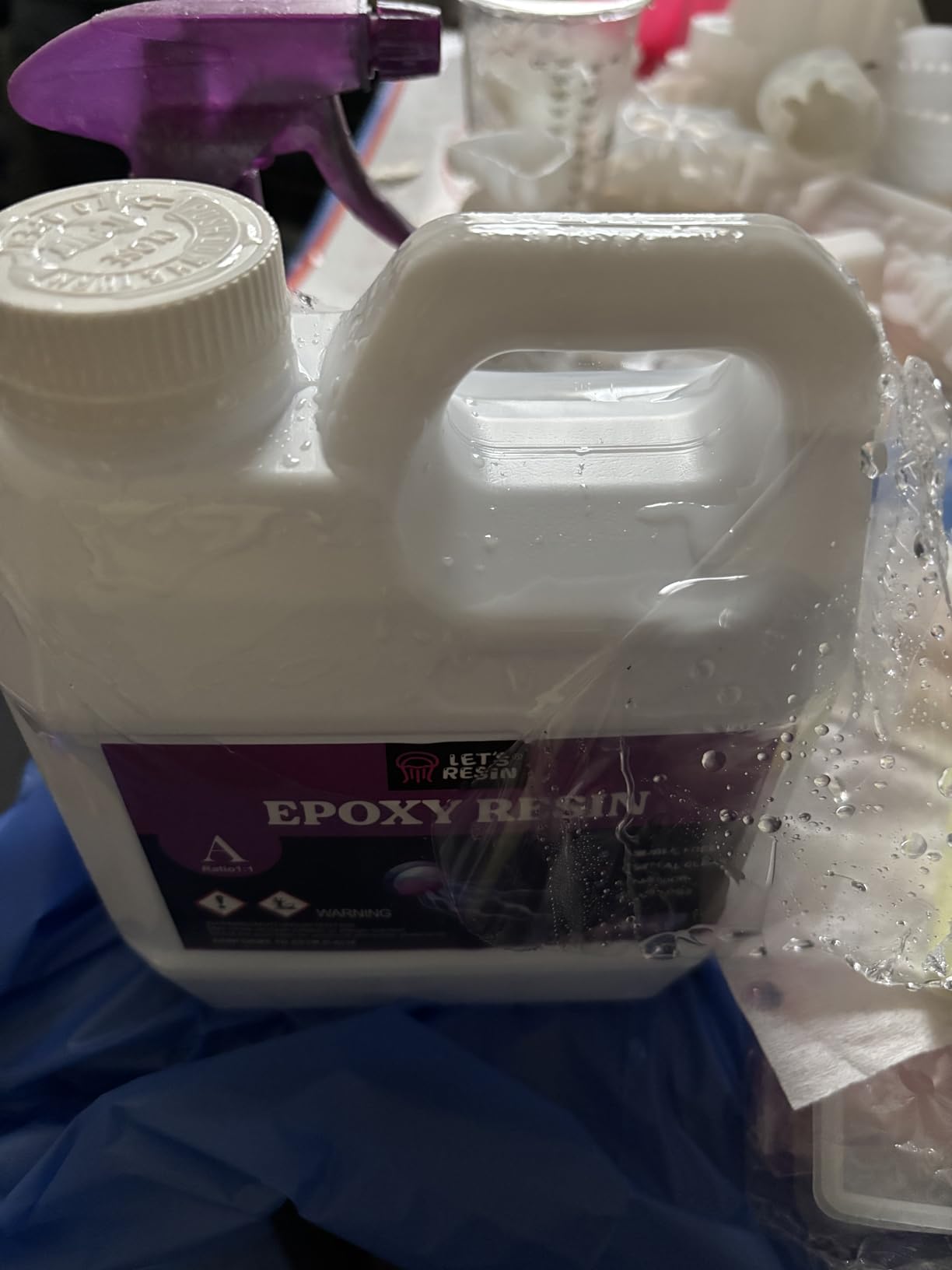 LET'S RESIN 80oz Crystal Clear Epoxy Resin Kit for Beginner | Bubbles Free Casting Resin Supplies for Molds,Jewelry,Resin and Hardener with 6 Mica Powders,Large Silicone Cup customer photo 1