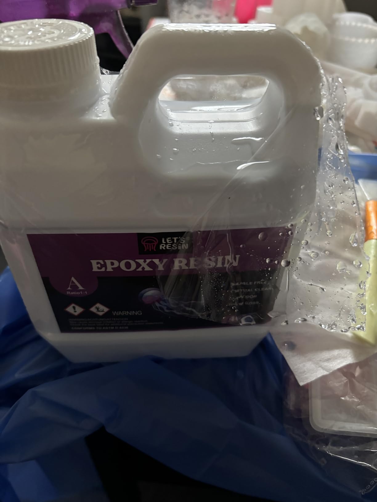 LET'S RESIN 80oz Crystal Clear Epoxy Resin Kit for Beginner | Bubbles Free Casting Resin Supplies for Molds,Jewelry,Resin and Hardener with 6 Mica Powders,Large Silicone Cup customer photo 2