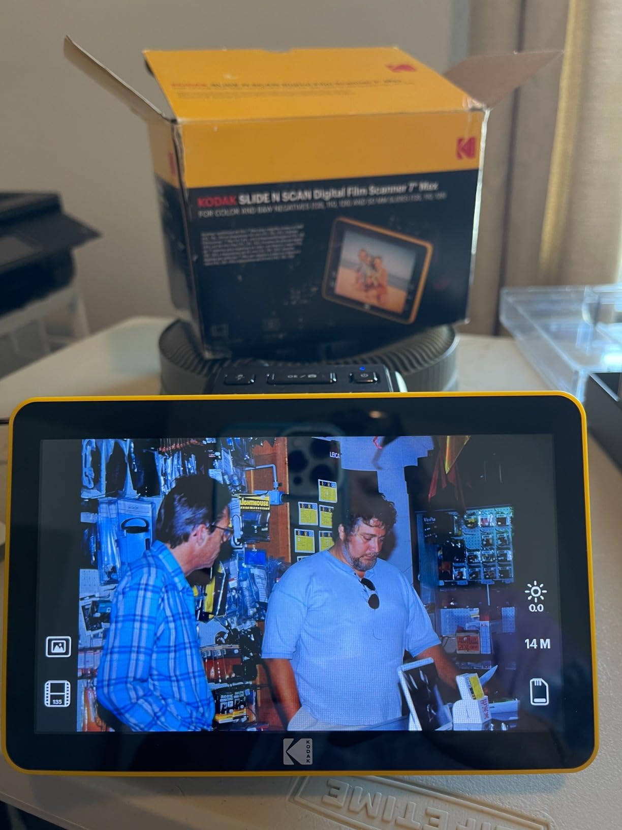 KODAK Slide N Scan Max Digital Film Scanner - Black/Yellow - Tiltable 7-Inch LCD with Gallery Mode & Photo Scanner Preview - Quick-Feed Tray for Slide Digitizer customer photo 1