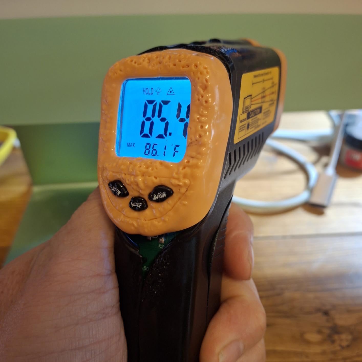 Etekcity Infrared Thermometer Laser Temperature Gun 774, Meat Food Candy Oven Thermometer for Griddle Accessories, Heat Gun for Cooking Refrigerator Tools, Adjustable Emissivity & Max Measure, Yellow customer photo 1