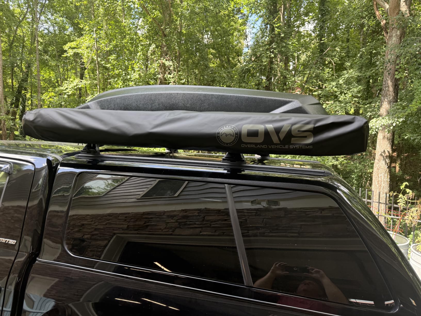 Overland Vehicle Systems 19689909 HD Nomadic 270 LTE Awning Passenger Side | 65 Sq Ft of Coverage | Dark Gray Fabric with Travel Cover Included | Twist and Lock Technology | Weather-Resistant customer photo 1