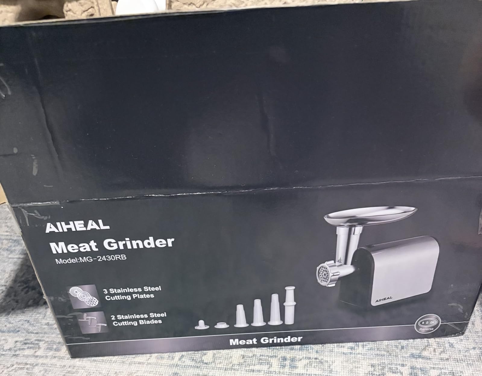 Electric Meat Grinder, Sausage Stuffer with 3 Sausage Tubes, 2 Blades, 3 Plates, 3200W Max, Meat Grinder Heavy Duty for Home Kitchen Use, Stainless Steel customer photo 1