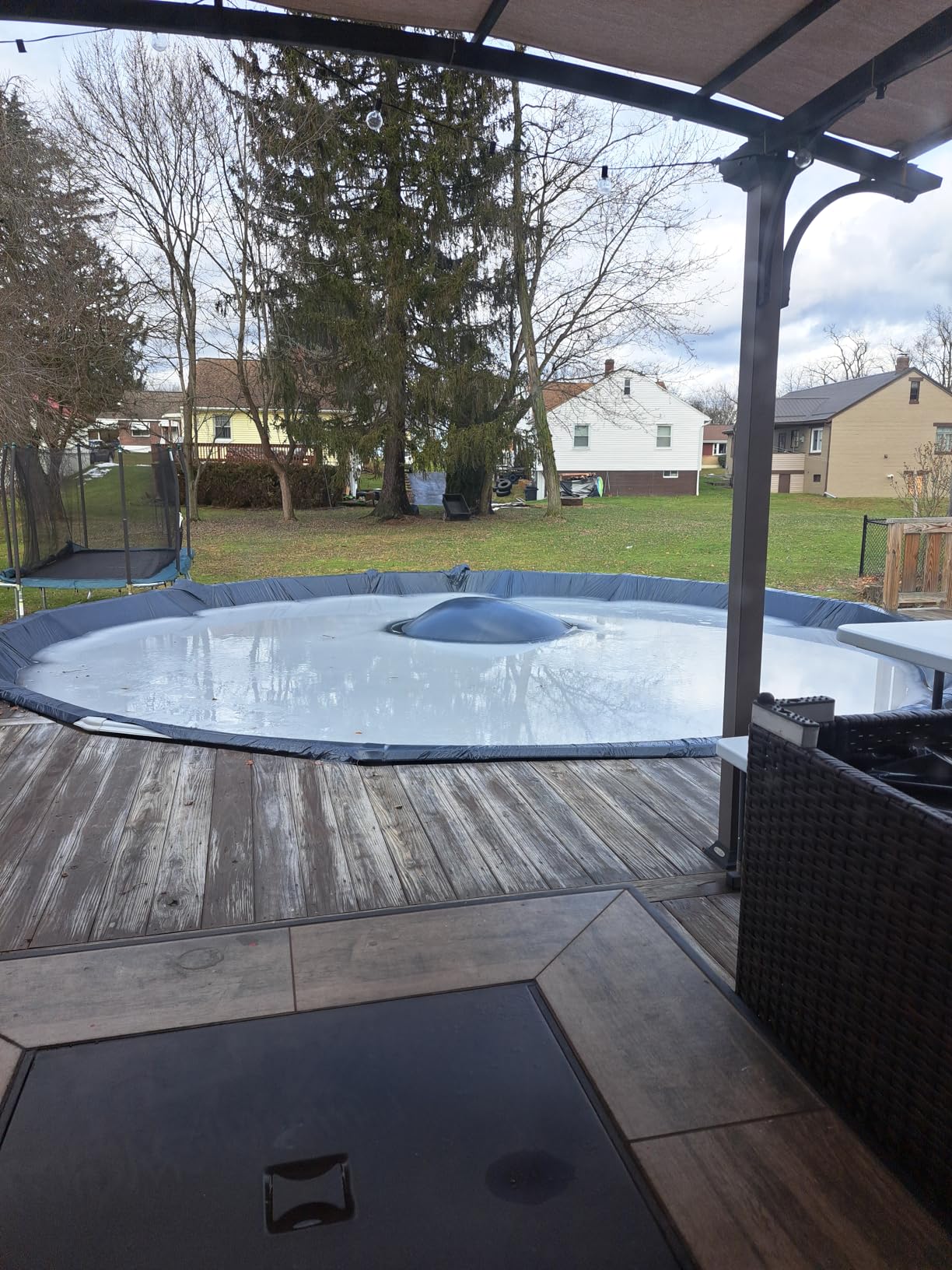 Winter Block 21' ft. Premium Round Pool Winter Cover for Above Ground Pools - 10-Year Warranty, Cold and UV Resistant, Weatherproof and Durable, Winch & Cable Included customer photo 1