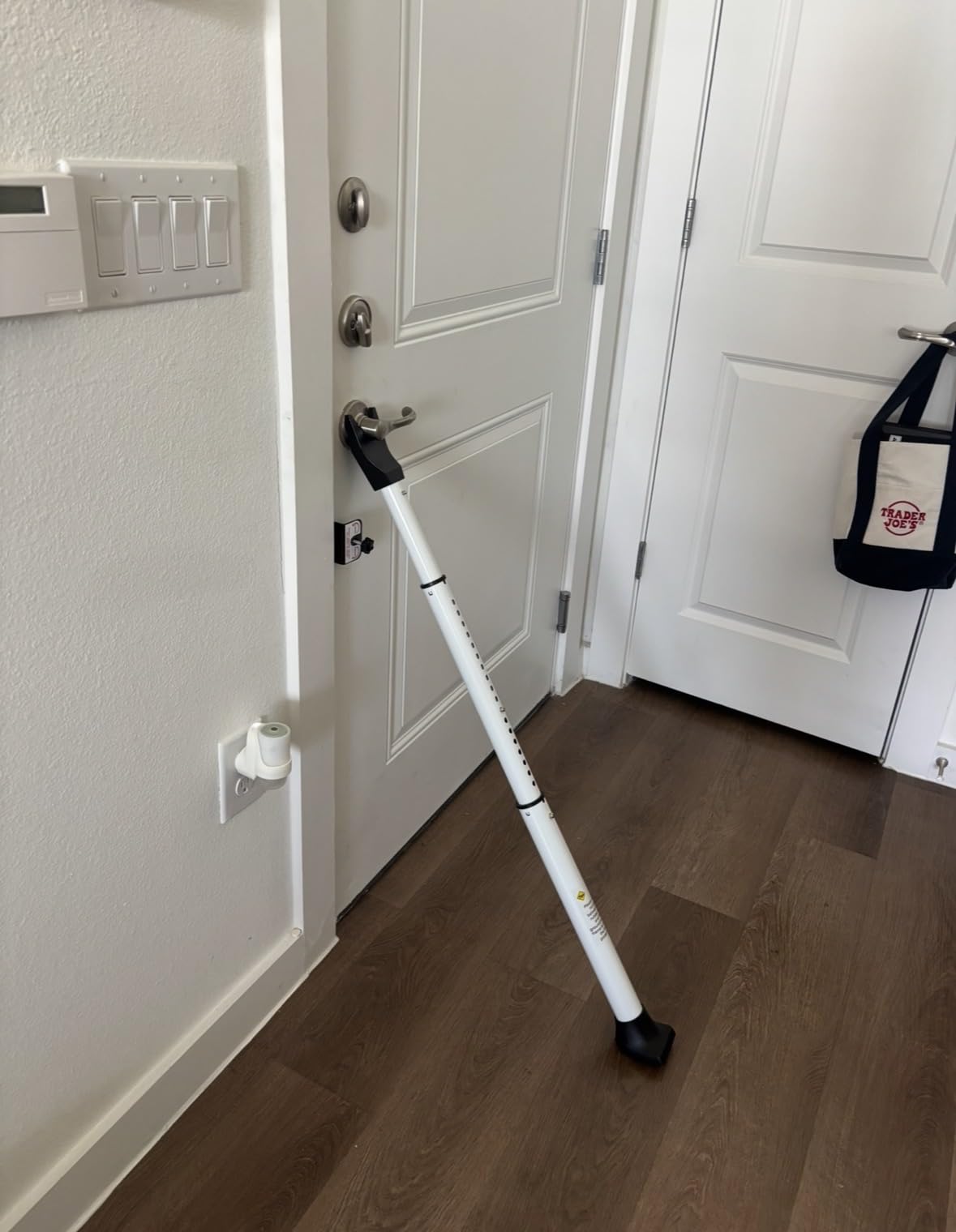 AceMining Upgraded Door Security Bar & Sliding Patio Bar, Heavy Duty Stoppers Adjustable Jammer for Home, Apartment, Travel (1 Pack,White) customer photo 1