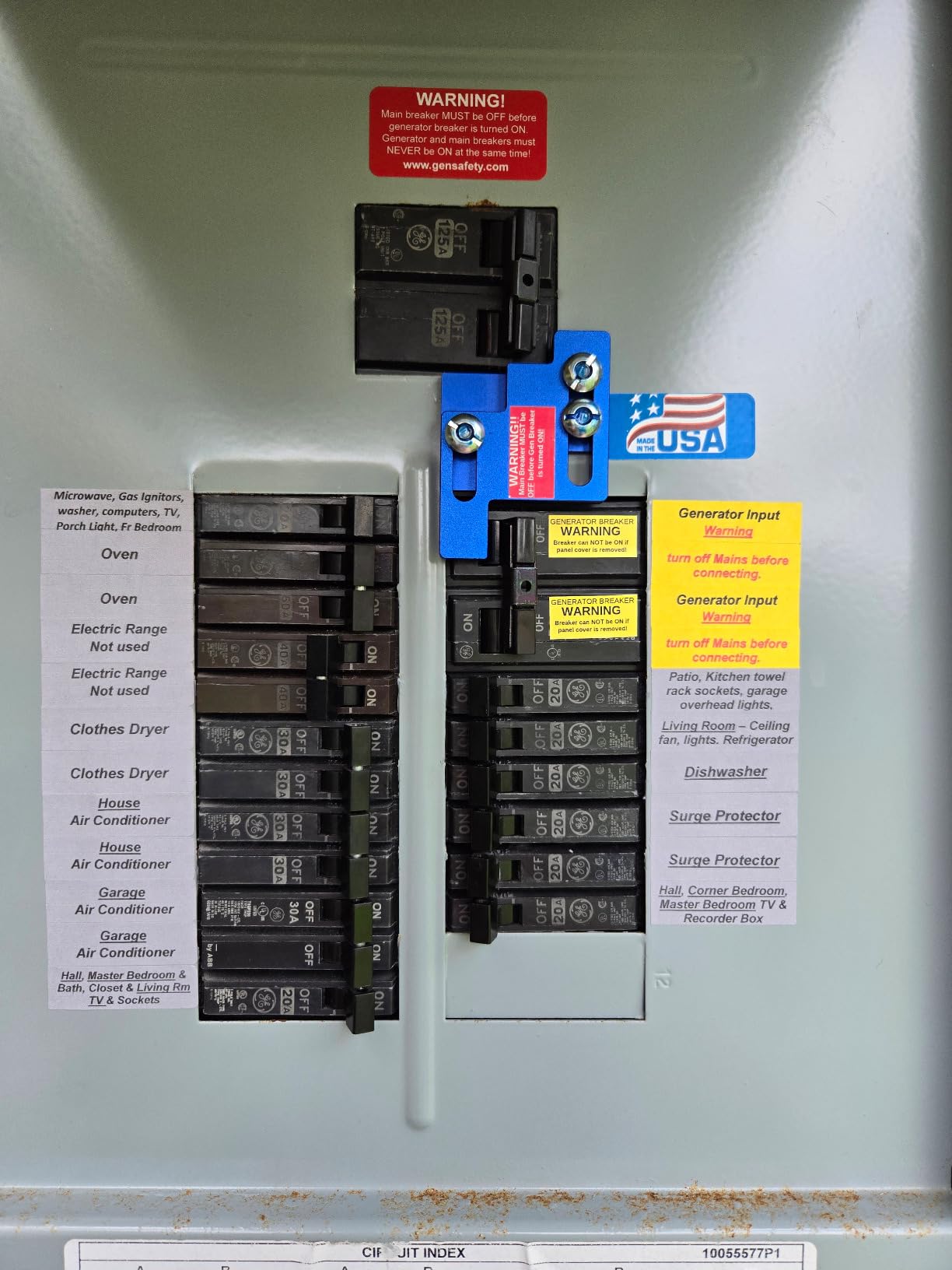 Generator Interlock Kit Compatible with General Electric GE 150 or 200 Amp, 1 1/4 Inch Spacing Between Main and Branch Breaker Panels customer photo 1