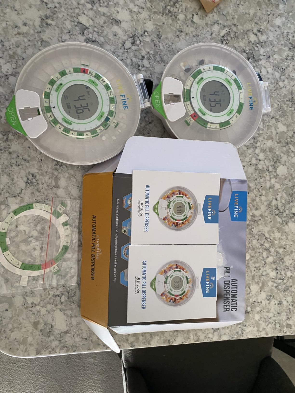 LiveFine 28-Day Automatic Pill Dispenser, 9 Dosage Rings, Clear Lid | Portable, battery-powered with a lockable key cover - built for seniors, arthritis sufferers, and caregivers. customer photo 2